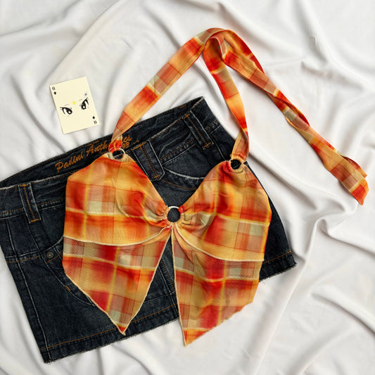 ORANGE HALTER TOP (Bust : 34-36, Upper Waist : 26-32)