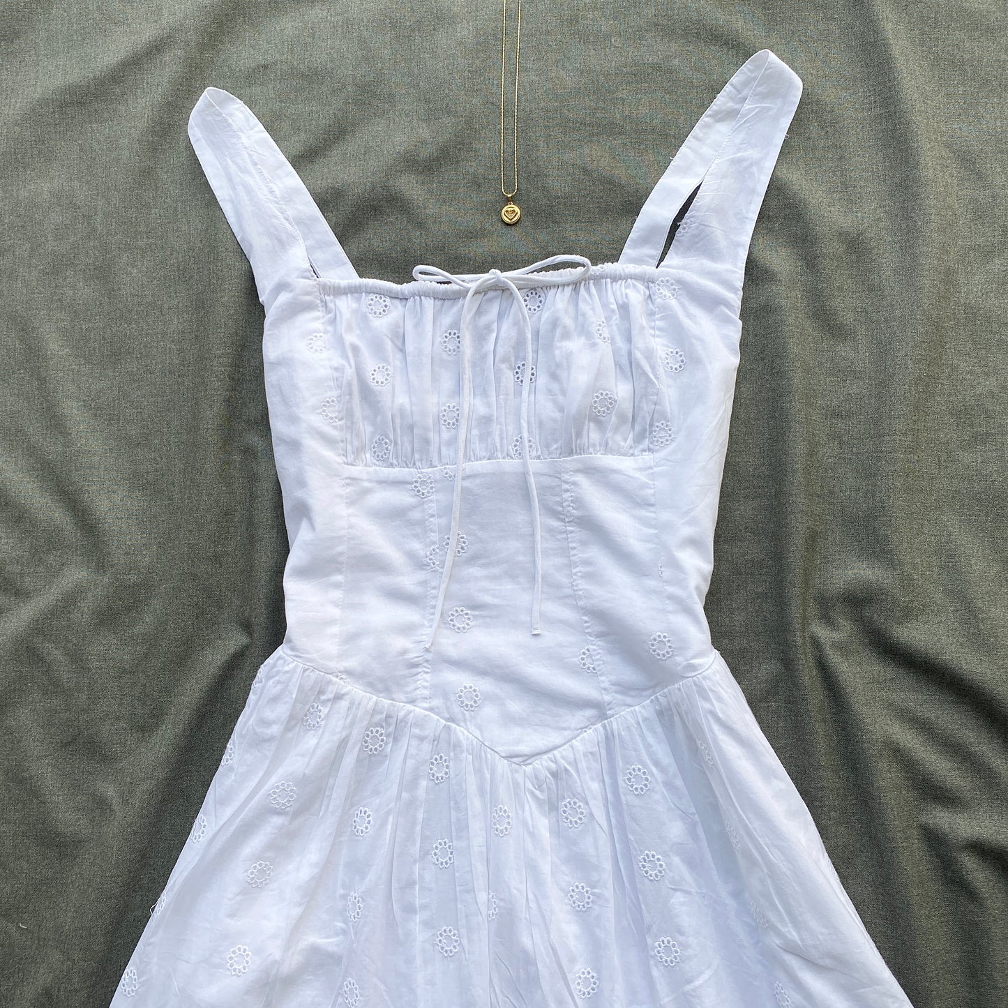 WHITE EYELET DRESS (Sizes available)