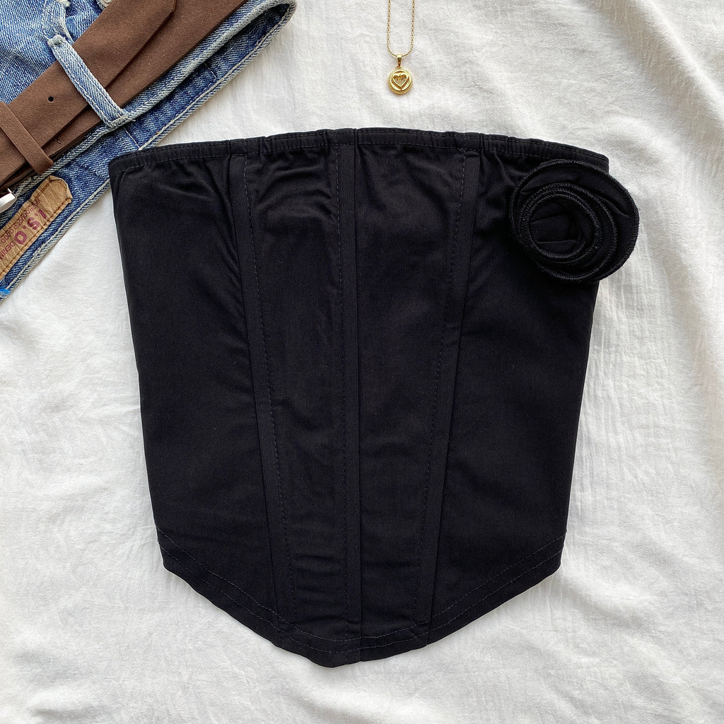 BLACK ROSE CORSET (Bust : 28-32, Upper Waist : 22-26)
