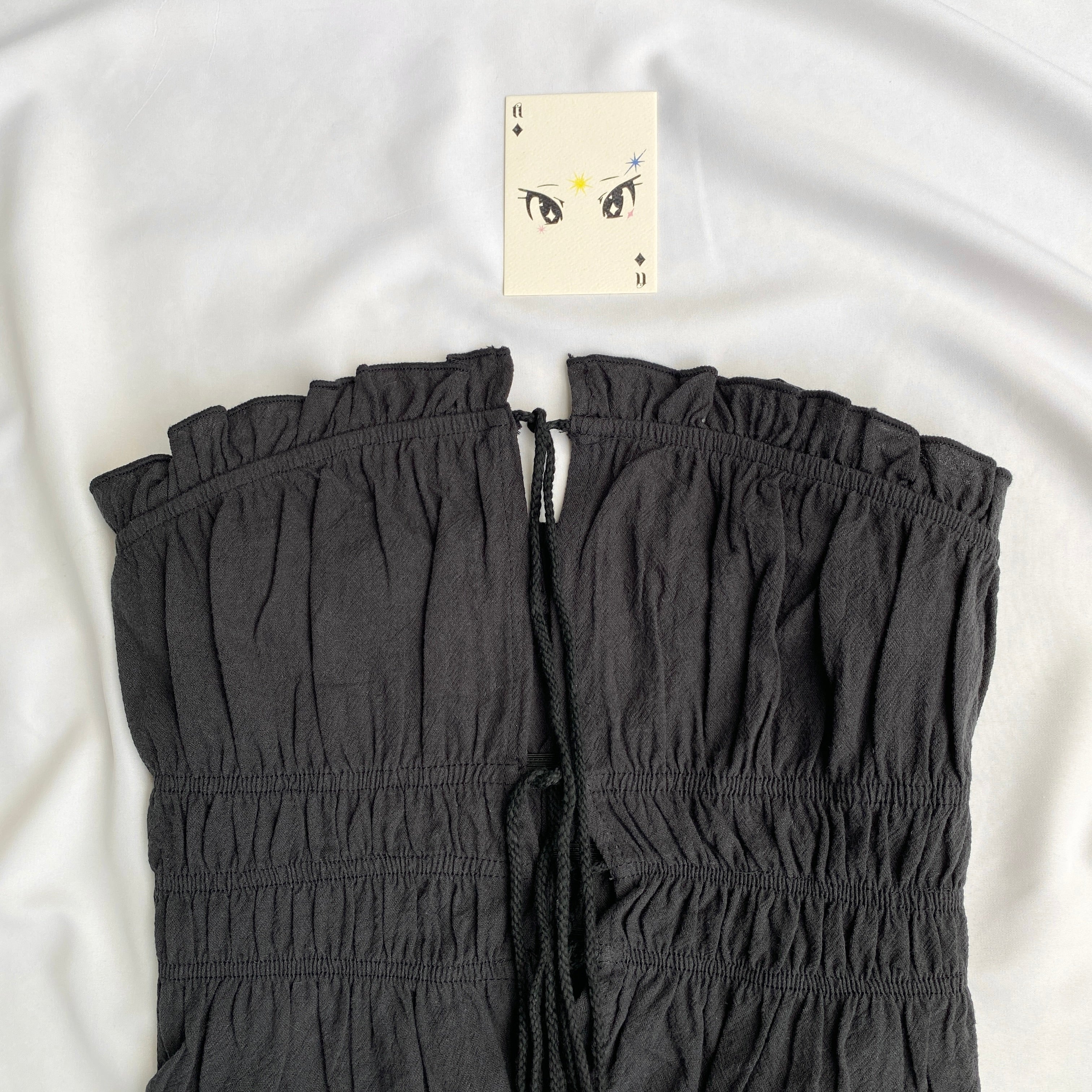 BLACK RUCHED TOP (Bust : 34-38, Upper Waist : 30-34)
