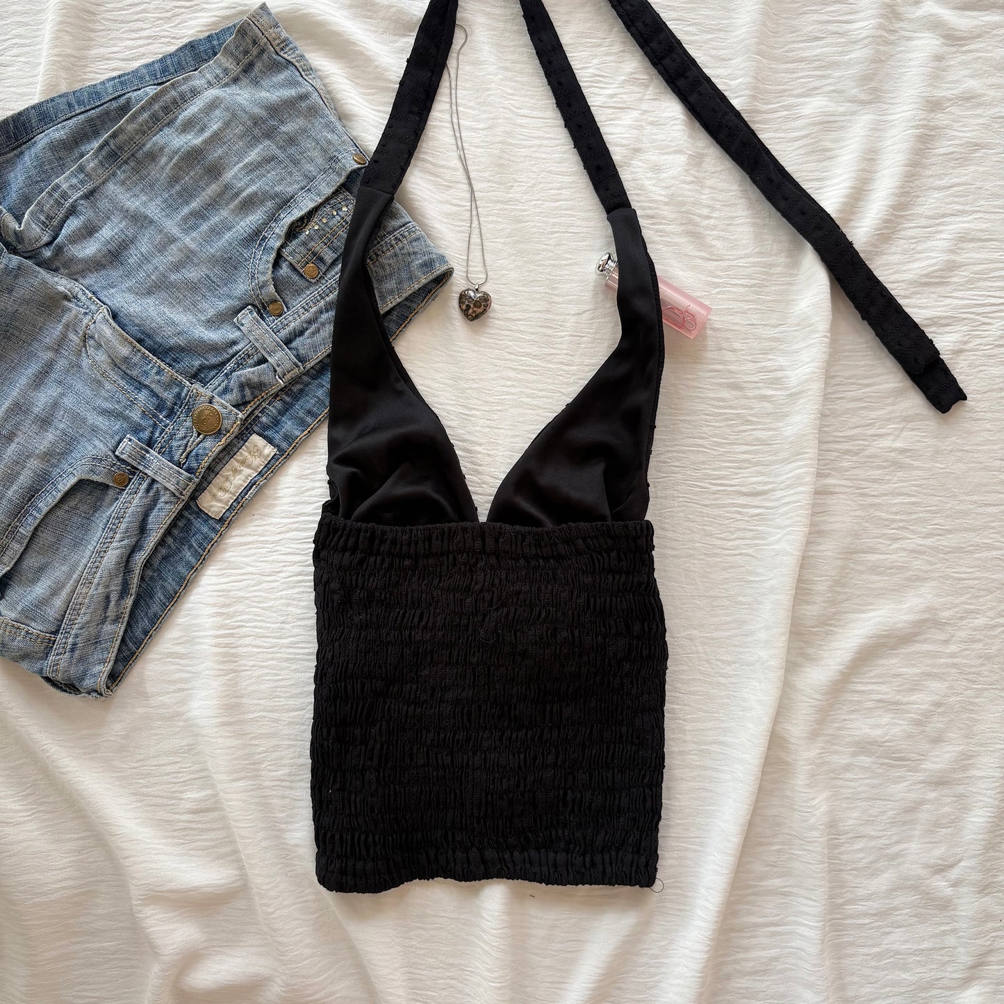 BLACK HALTER TOP (Bust : 28-32, Upper Waist : 22-26)