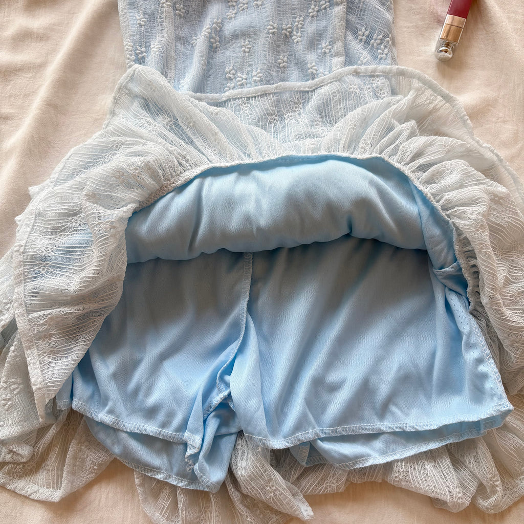 OFF SHOULDER DRESS IN BLUE (Bust : 28-32, Upper Waist : 22-28)