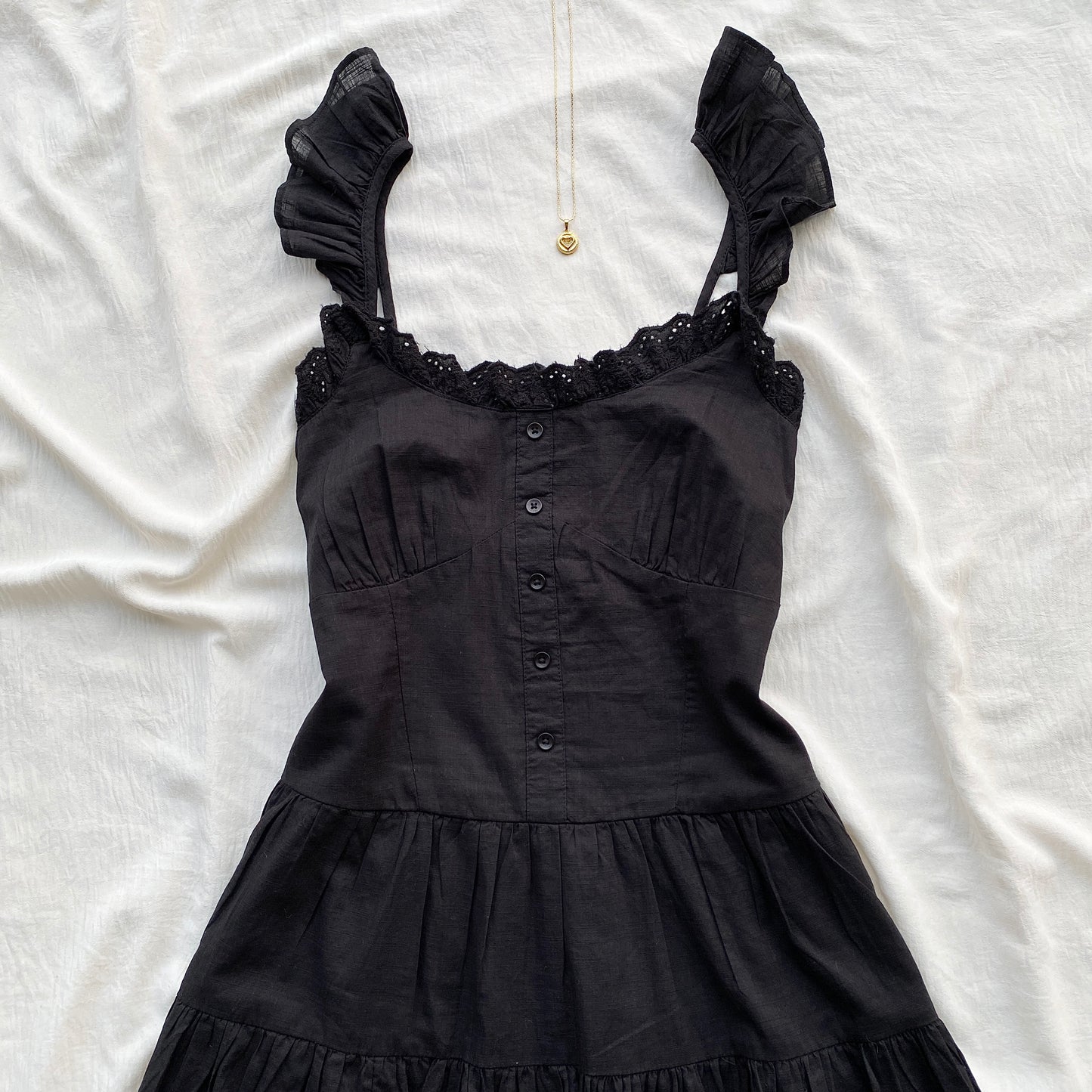 BLACK FRILL DRESS FROM COTTON ON (Two sizes)