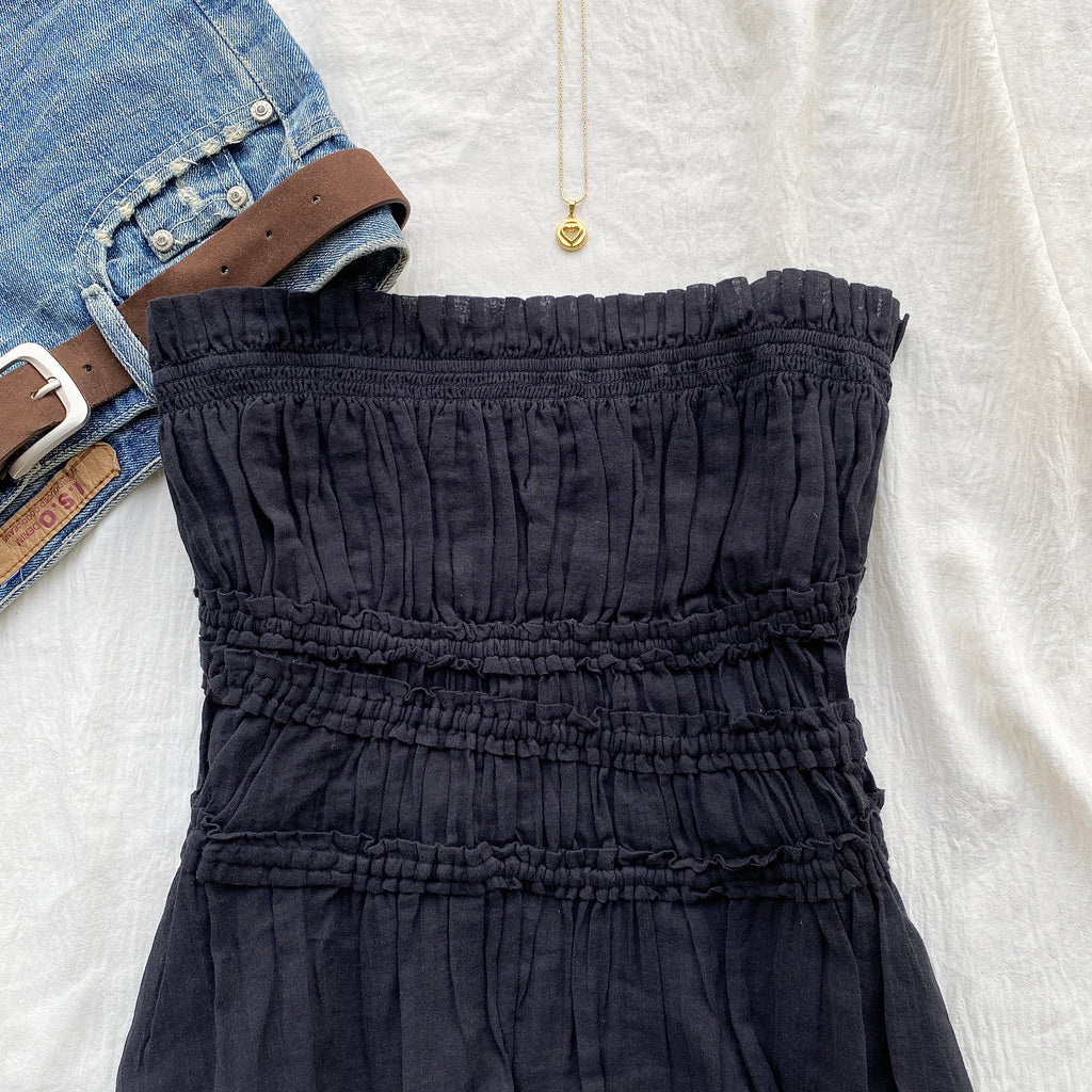 BLACK TUBE TOP FROM FREE PEOPLE (Bust : 30-34, Upper Waist : 27-33)