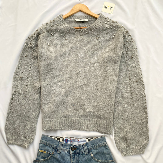 GREY STUDDED KNIT