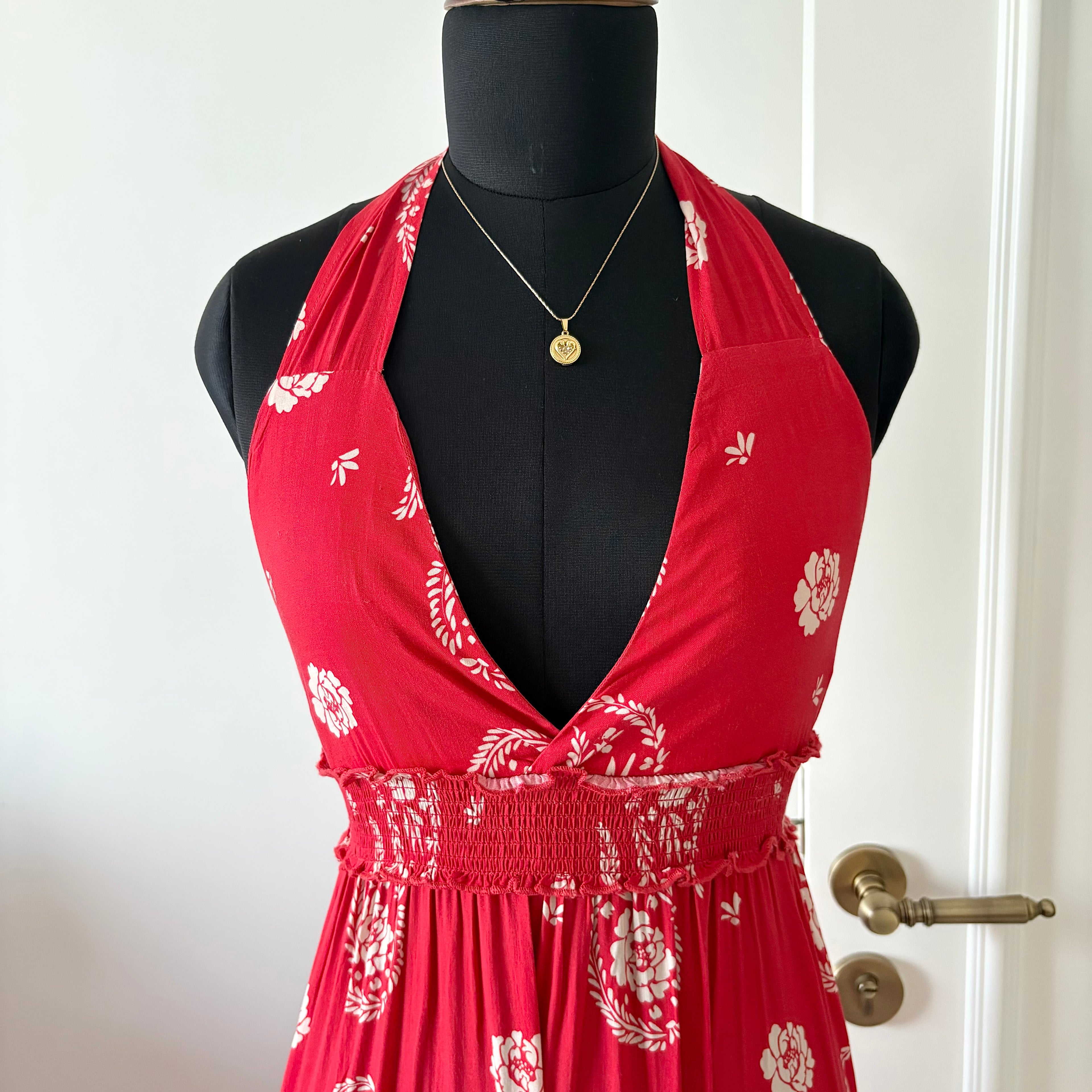 RED HALTER MAXI DRESS (Multiple sizes available)