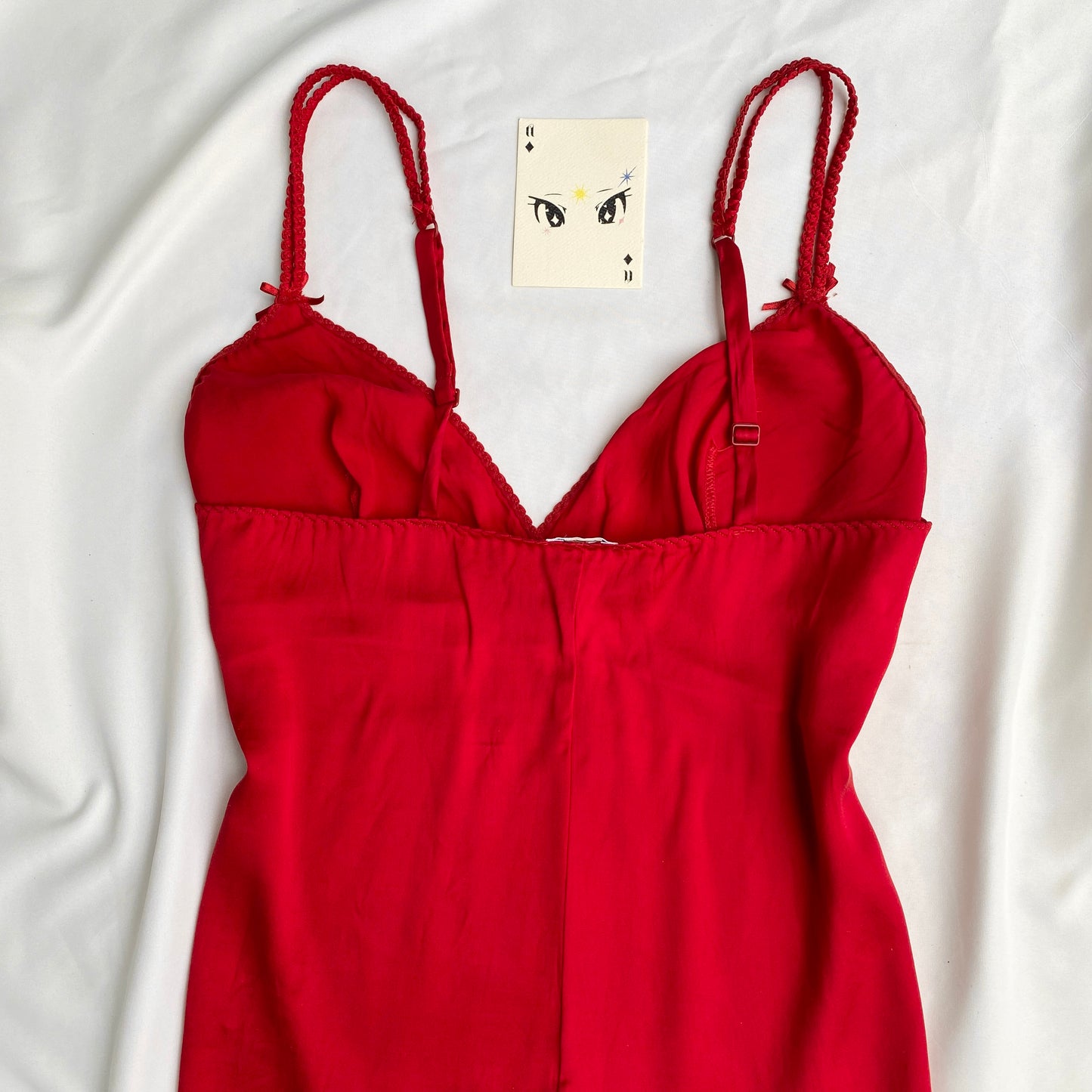 RED SATIN BABYDOLL TOP (Bust : 34-38, Upper Waist : 28-34)