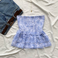 BLUE FLORAL TOP (Bust : 30-34, Upper Waist : 28-34)