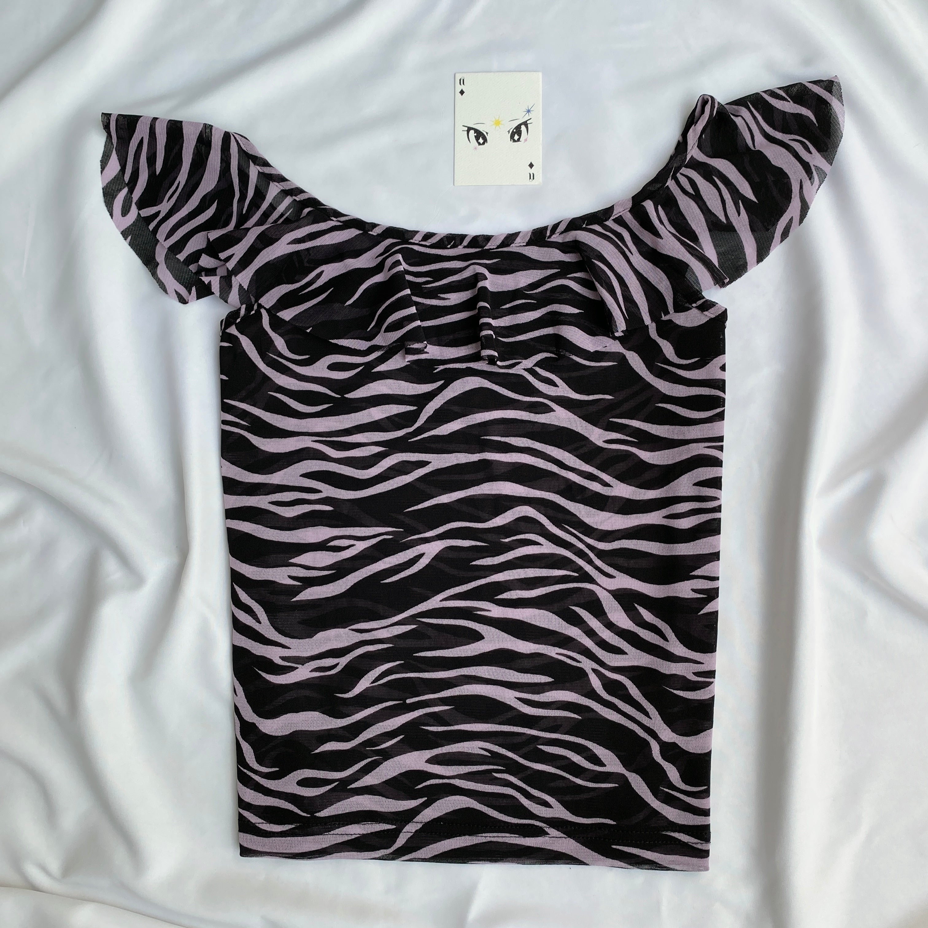 ZEBRA PRINT OFF SHOULDER TOP (Bust : 34-36, Upper Waist : 30-36)