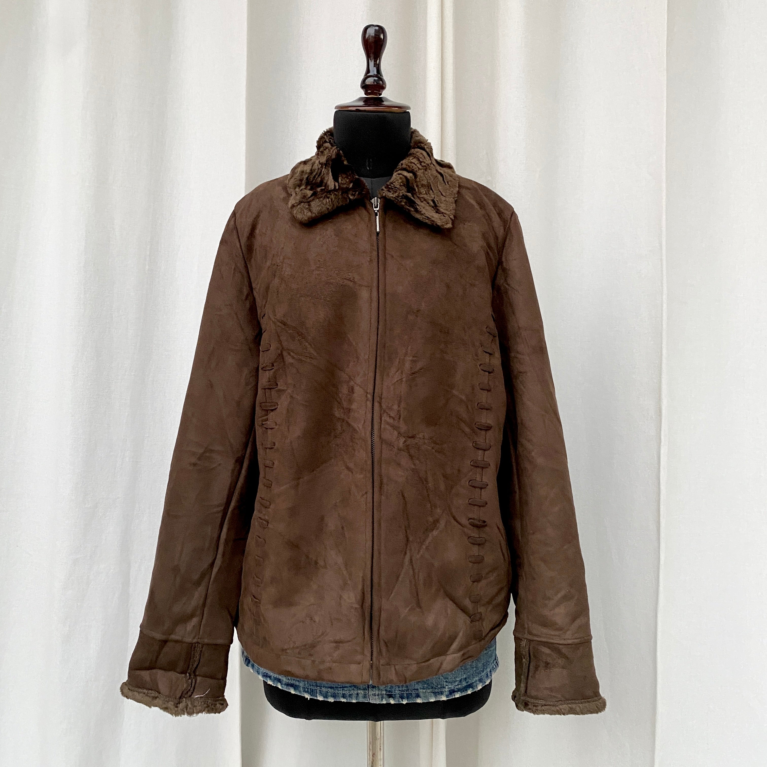 BROWN SUEDE JACKET (Fits M/L)