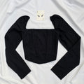 BLACK FULL SLEEVED CORSET FROM BERSHKA (Bust : 30-34, Upper Waist : 26-30)