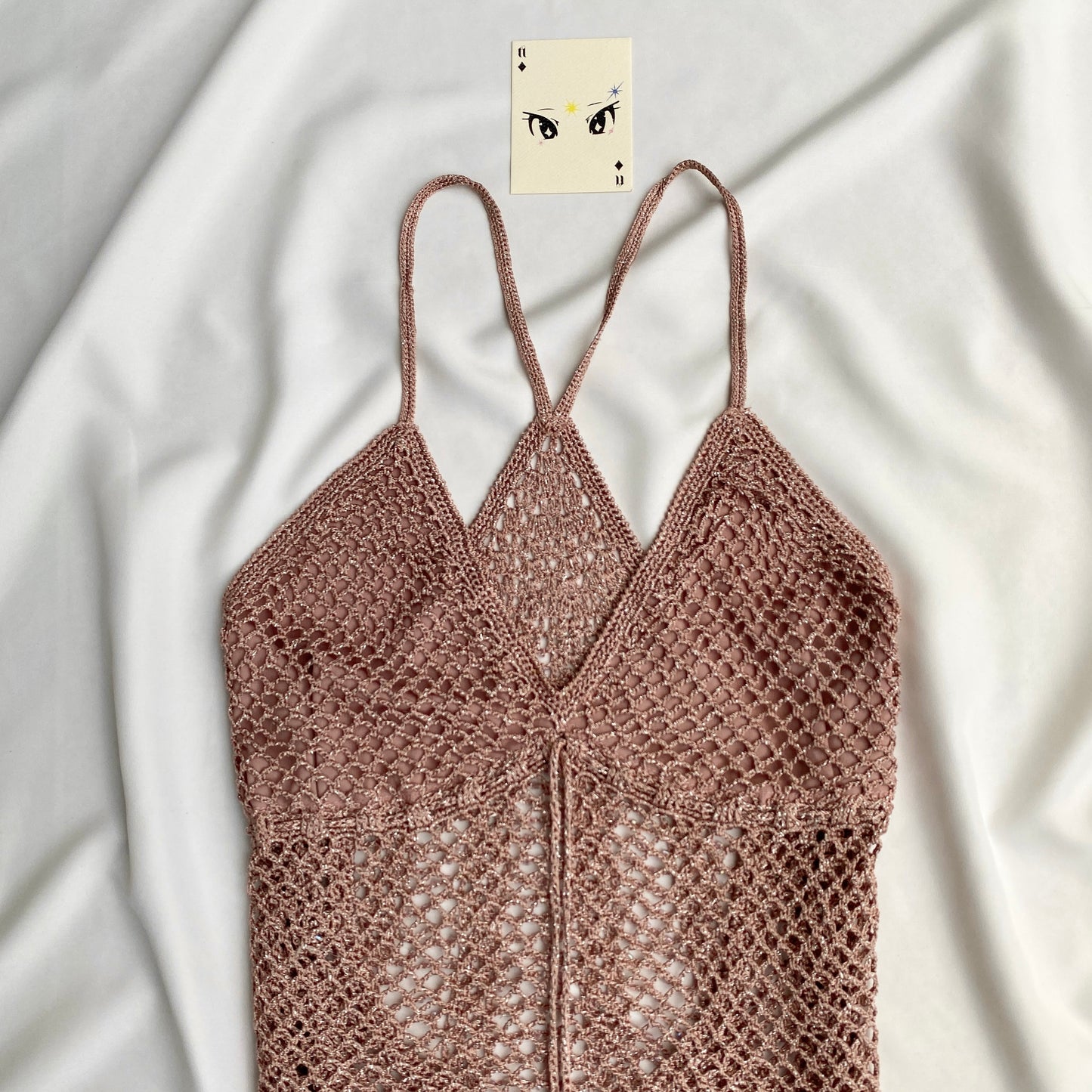 PINK CROCHET TOP (Bust : 34-36, Upper Waist : 26-34)