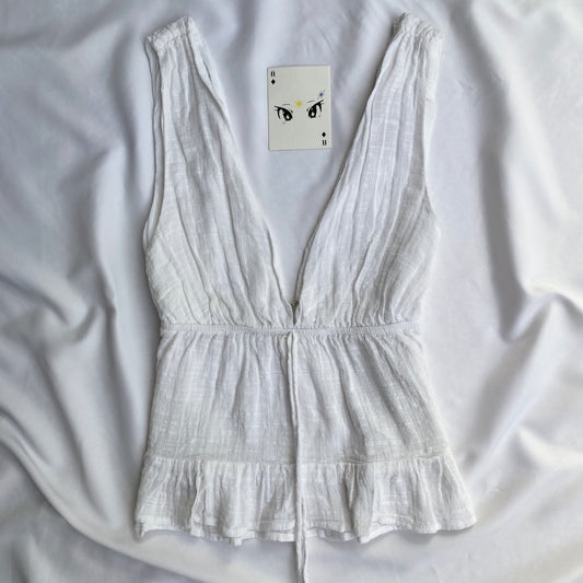 WHITE BABYDOLL TOP FROM PULL AND BEAR (Bust : 28-32, Upper Waist : 24-28)