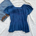 NAVY BLUE TOP FROM FREE PEOPLE (Bust : 36-38, Upper Waist : 30-34)