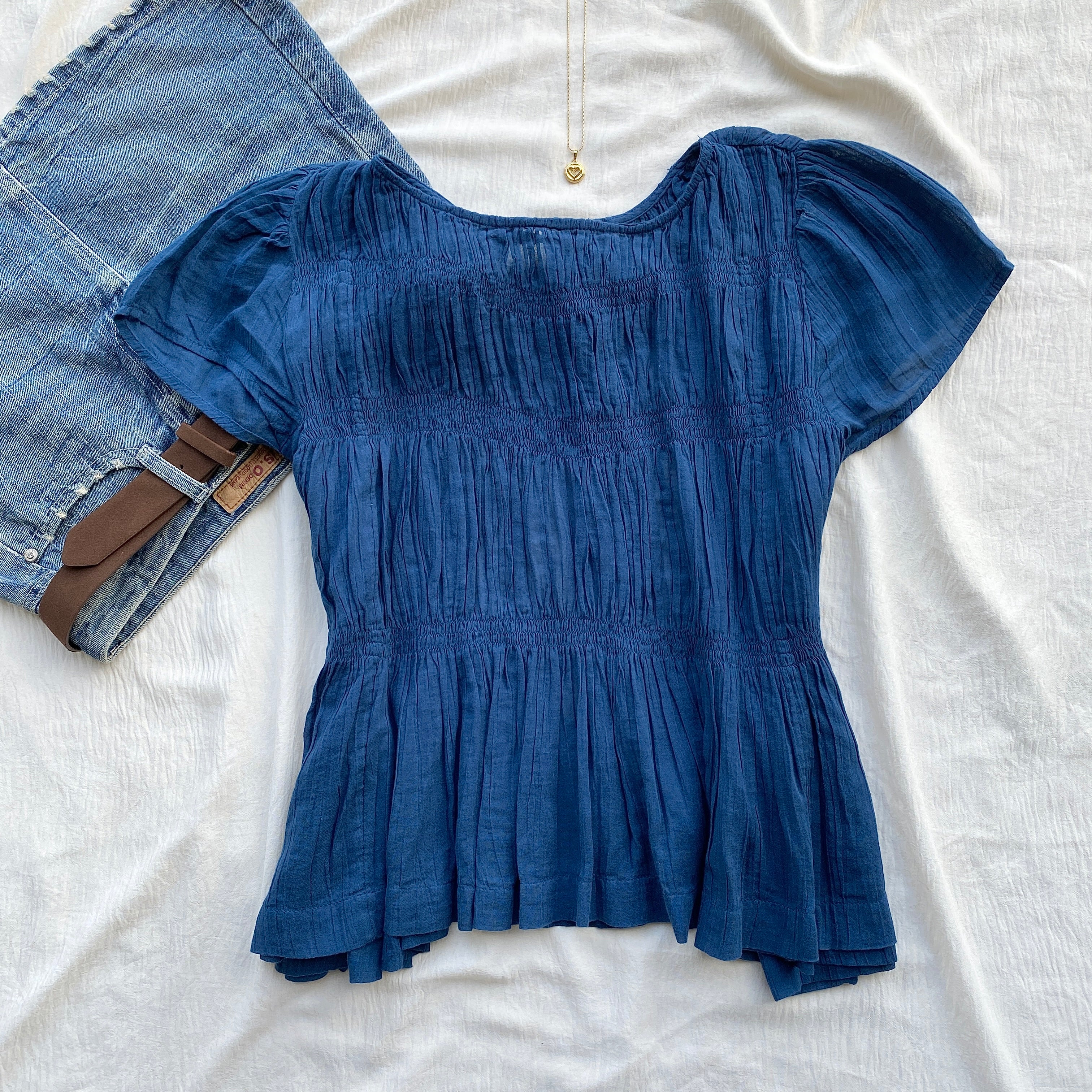 NAVY BLUE TOP FROM FREE PEOPLE (Bust : 36-38, Upper Waist : 30-34)
