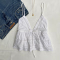 WHITE BABYDOLL TOP FROM URBAN OUTFITTERS (Bust : 34-36, Upper Waist : 28-36)