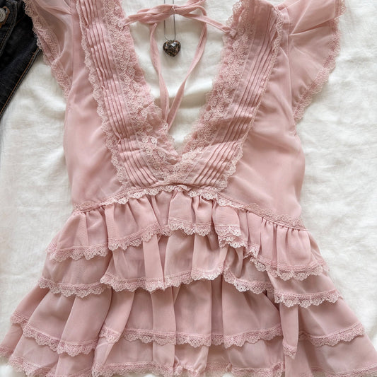 AMELIE TOP IN PINK (Bust : 30-34, Upper Waist : 24-29)