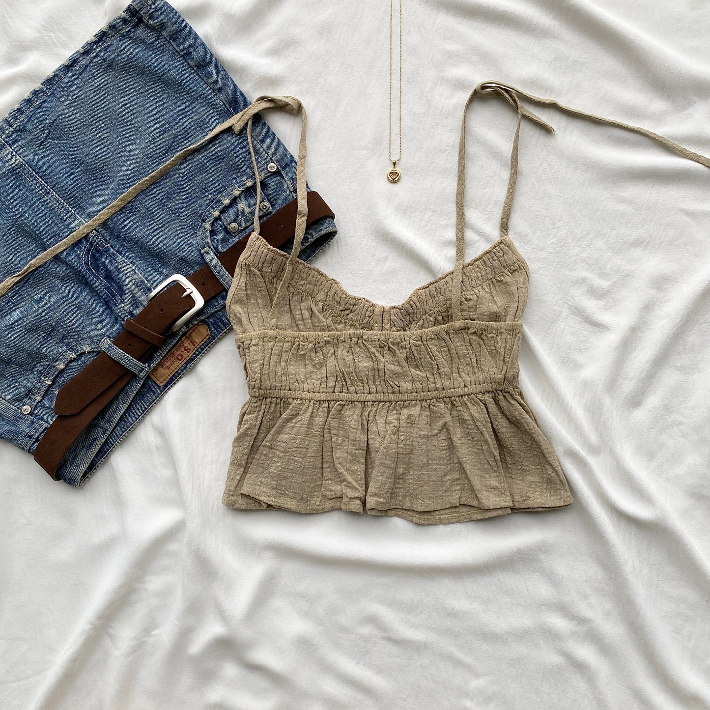 GREEN TIE UP TOP (Bust : 30-34, Upper Waist : 24-28)