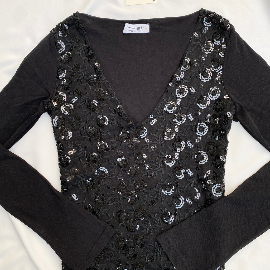 BLACK EMBELLISHED TOP (Bust : 30-34, Upper Waist : 26-32)