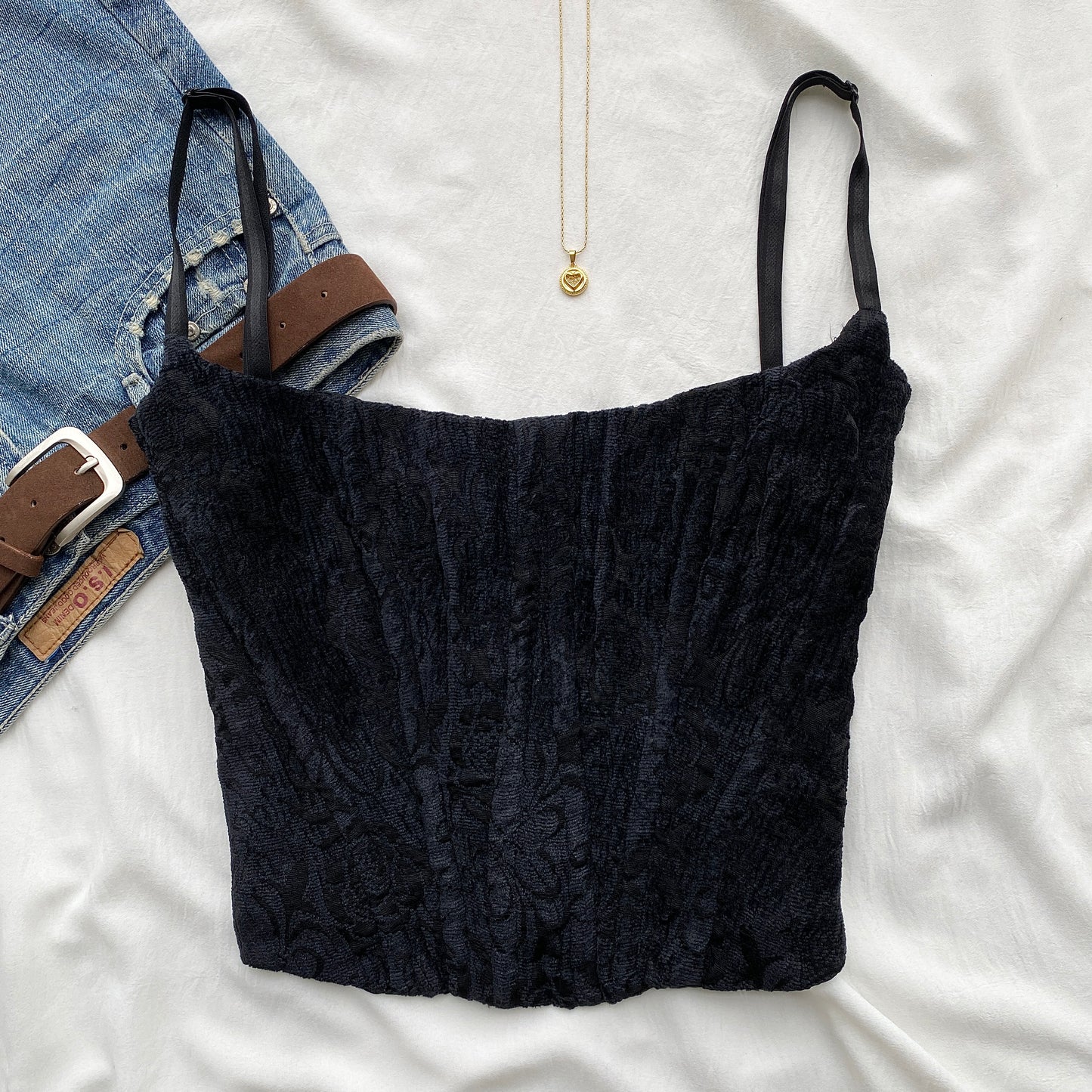 BLACK CORSET (Bust : 36-38, Upper Waist : 32-34)