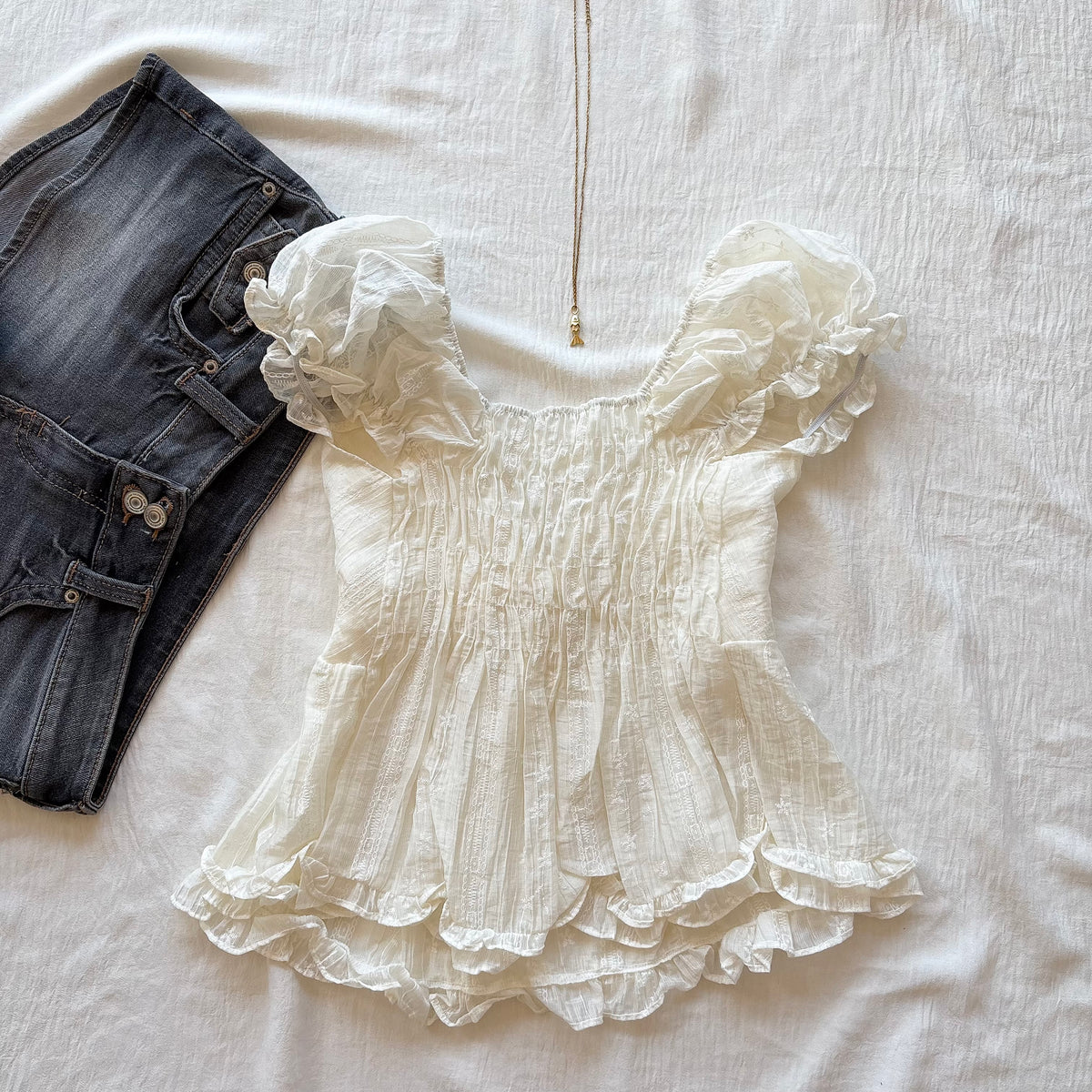ODETTA TOP IN YELLOW (Bust : 30-34, Upper Waist : 24-28)