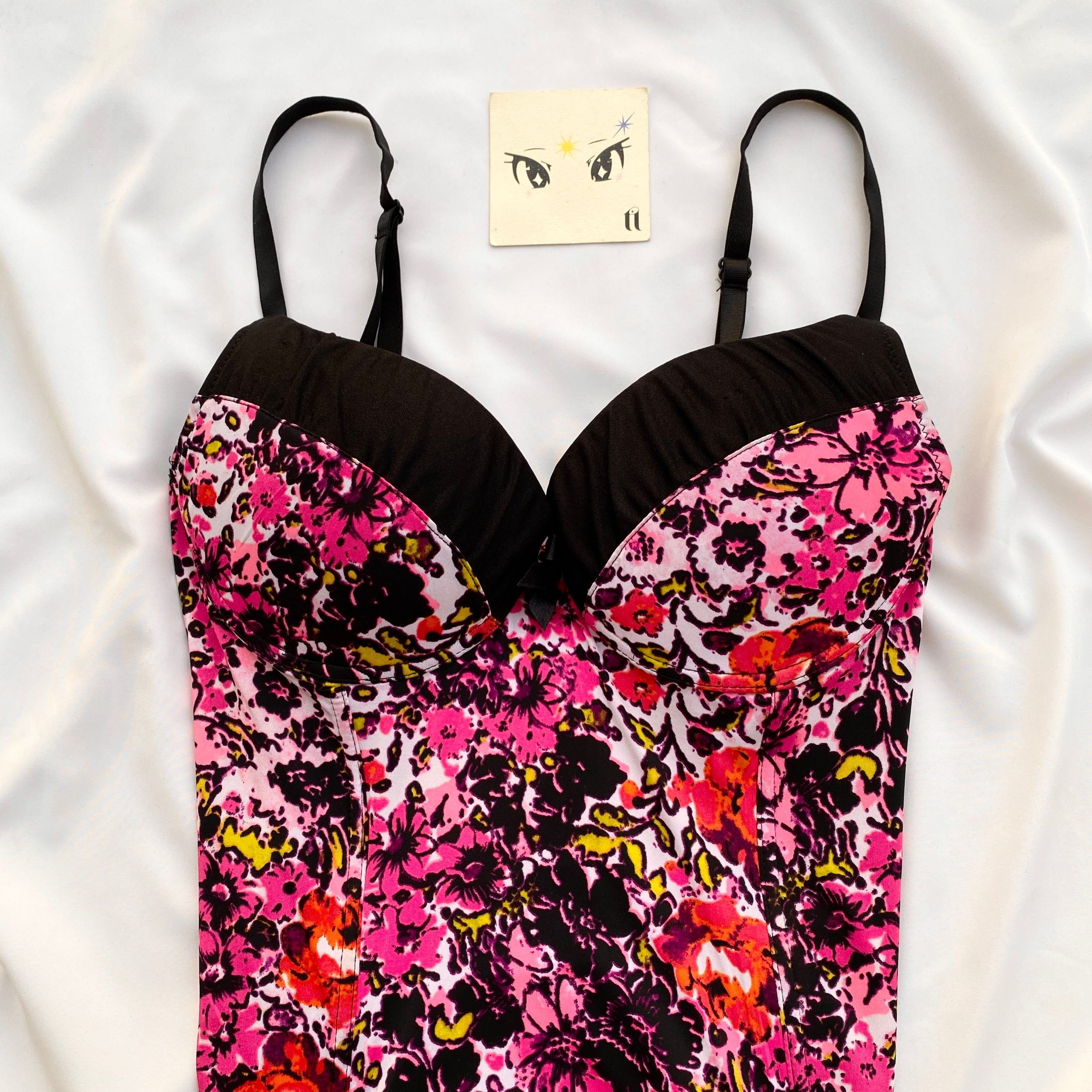 FLORAL CORSET (BUST 32D/34C/36B UPPER WAIST 26-32)