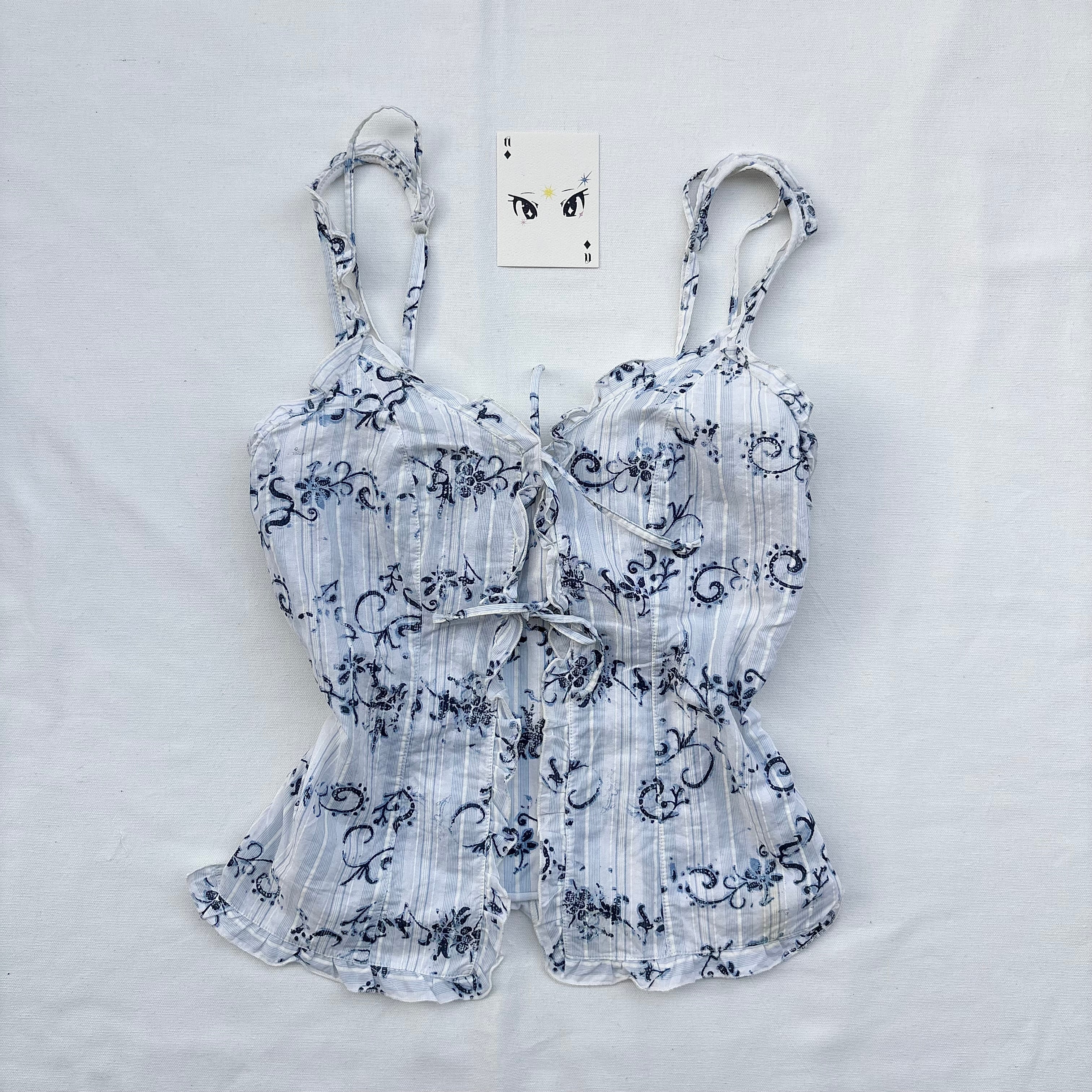 BLUE BUSTIER TOP (Bust : 30-34, Upper Waist : 26-32)