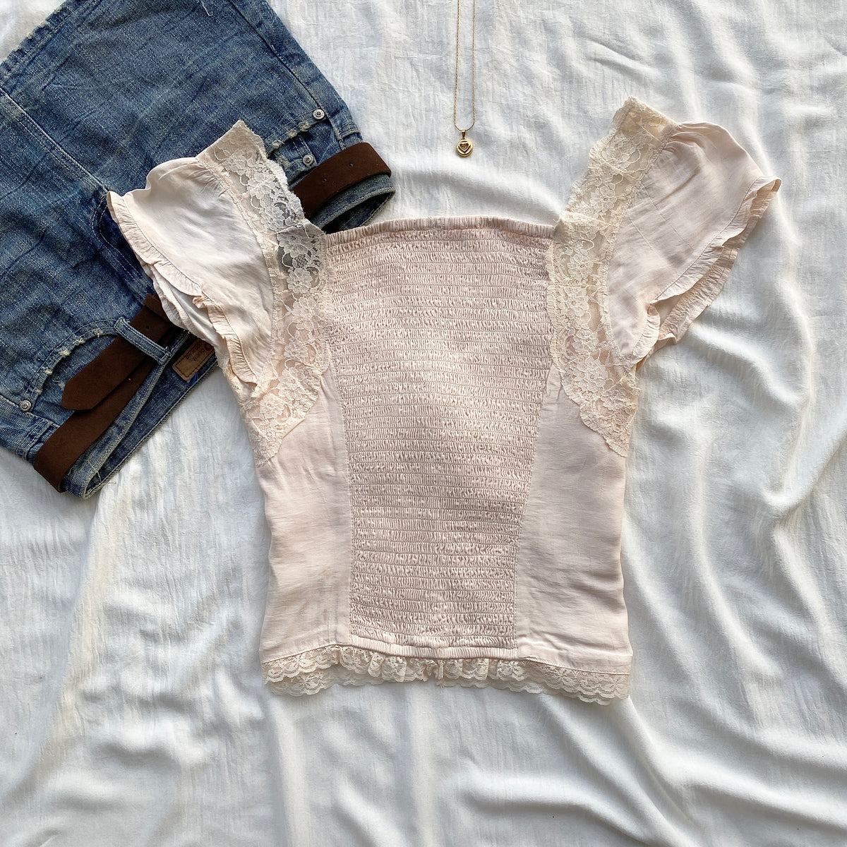PEACH BLOUSE FROM FREE PEOPLE (Bust : 34-36, Upper Waist : 28-32)