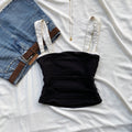 BLACK AND WHITE TOP FROM FREE PEOPLE (Bust : 30-34, Upper Waist : 26-28)