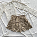 ANIMAL PRINT RUFFLE SKIRT (