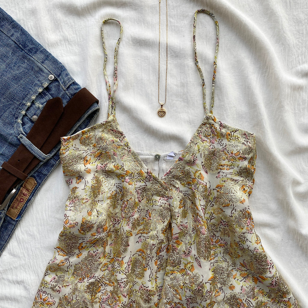METALLIC THREAD TOP FROM ZARA (Two sizes available)