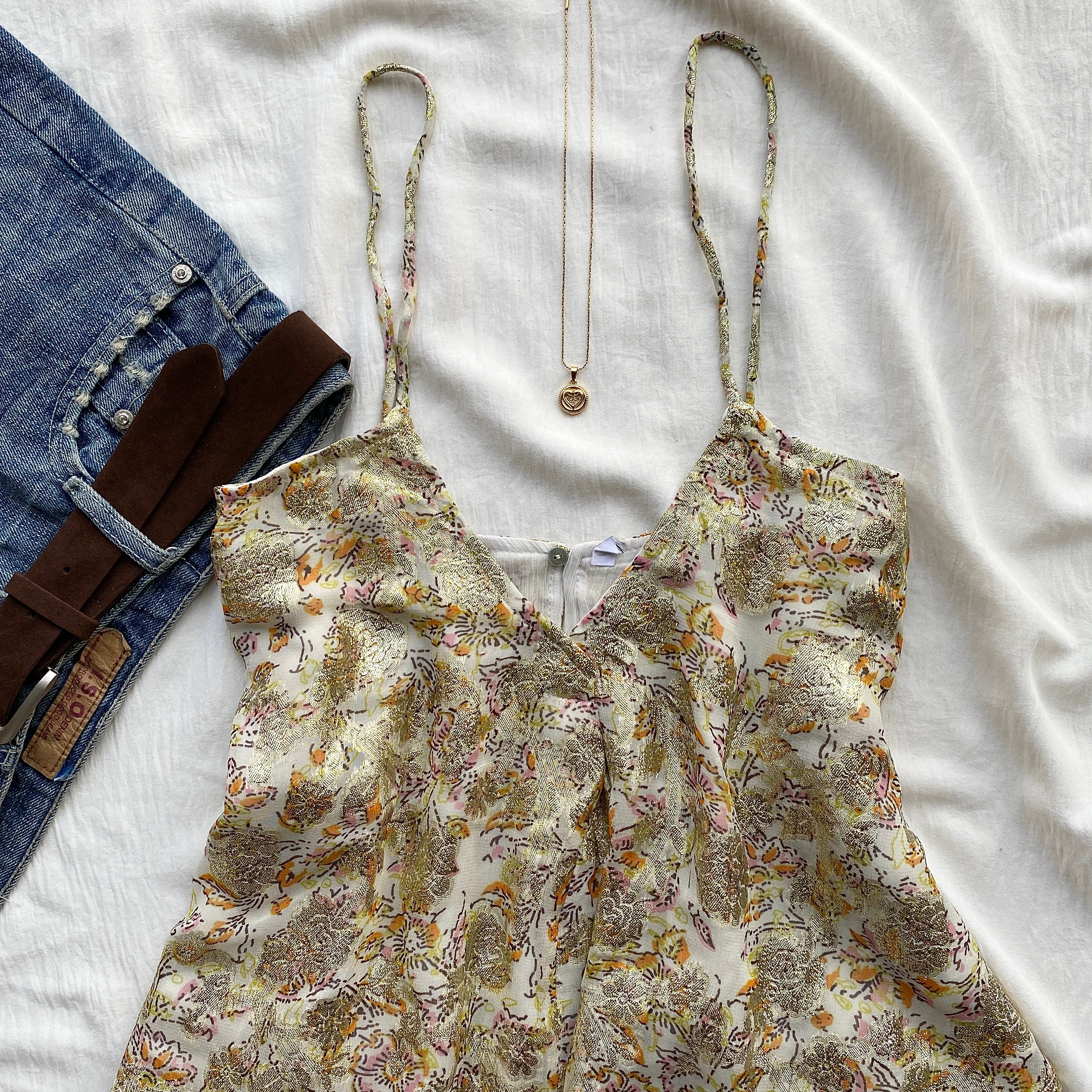 METALLIC THREAD TOP FROM ZARA (Two sizes available)