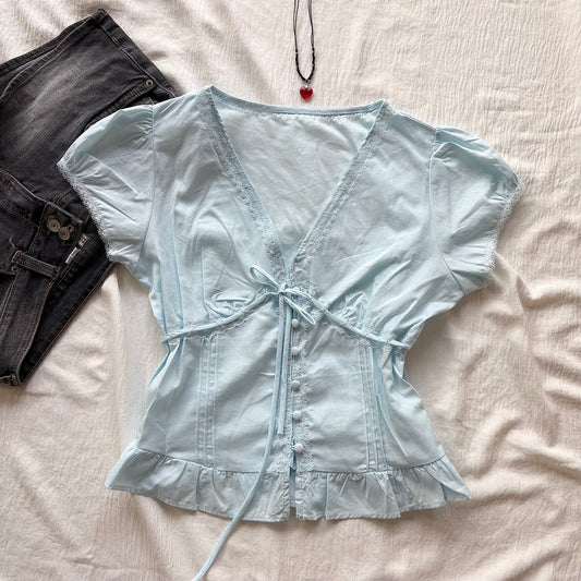 DARLING TOP IN BABY BLUE (Bust : 30-34, Upper Waist : 24-28)