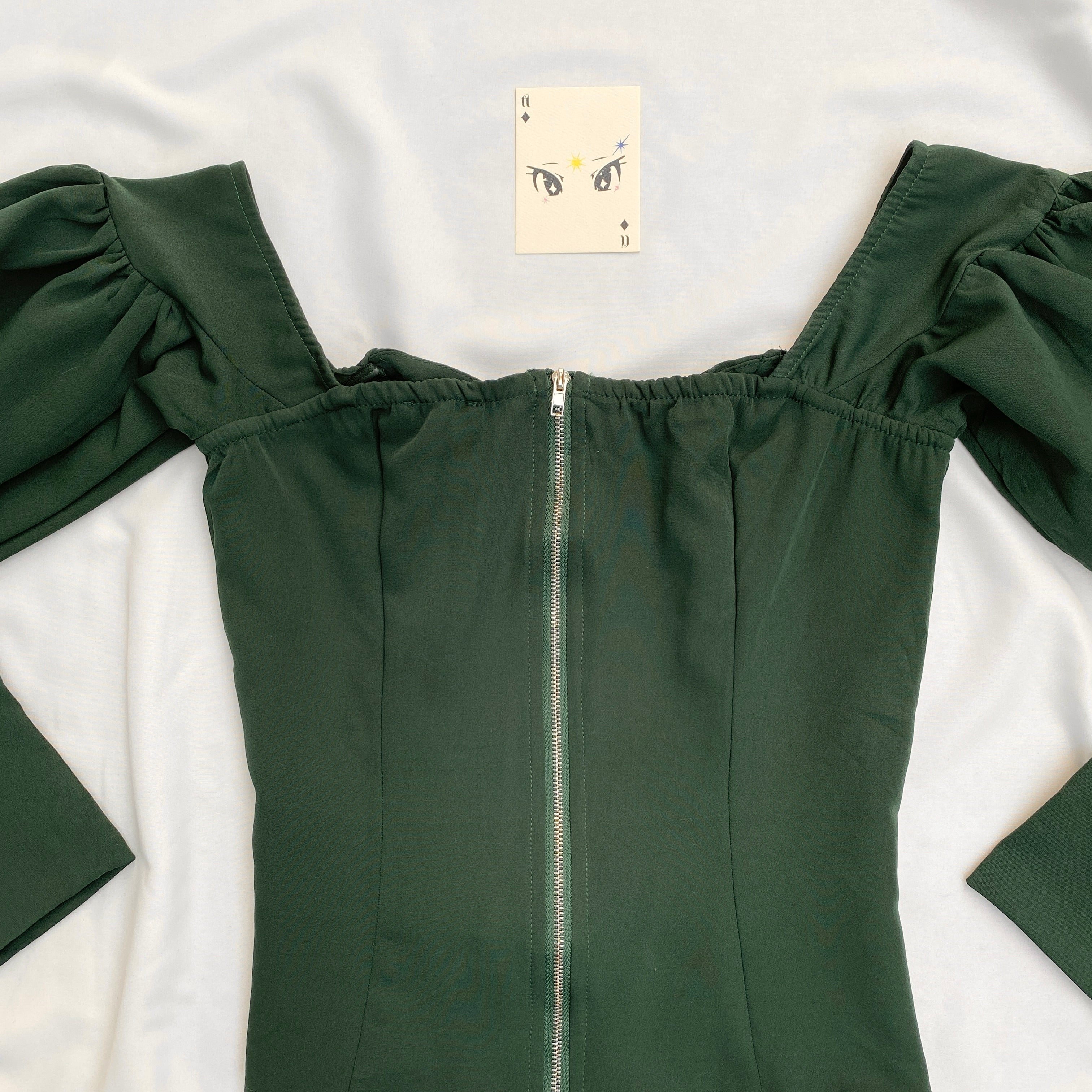 FOREST GREEN CORSET (Bust : 30-34, Upper Waist : 26-30)