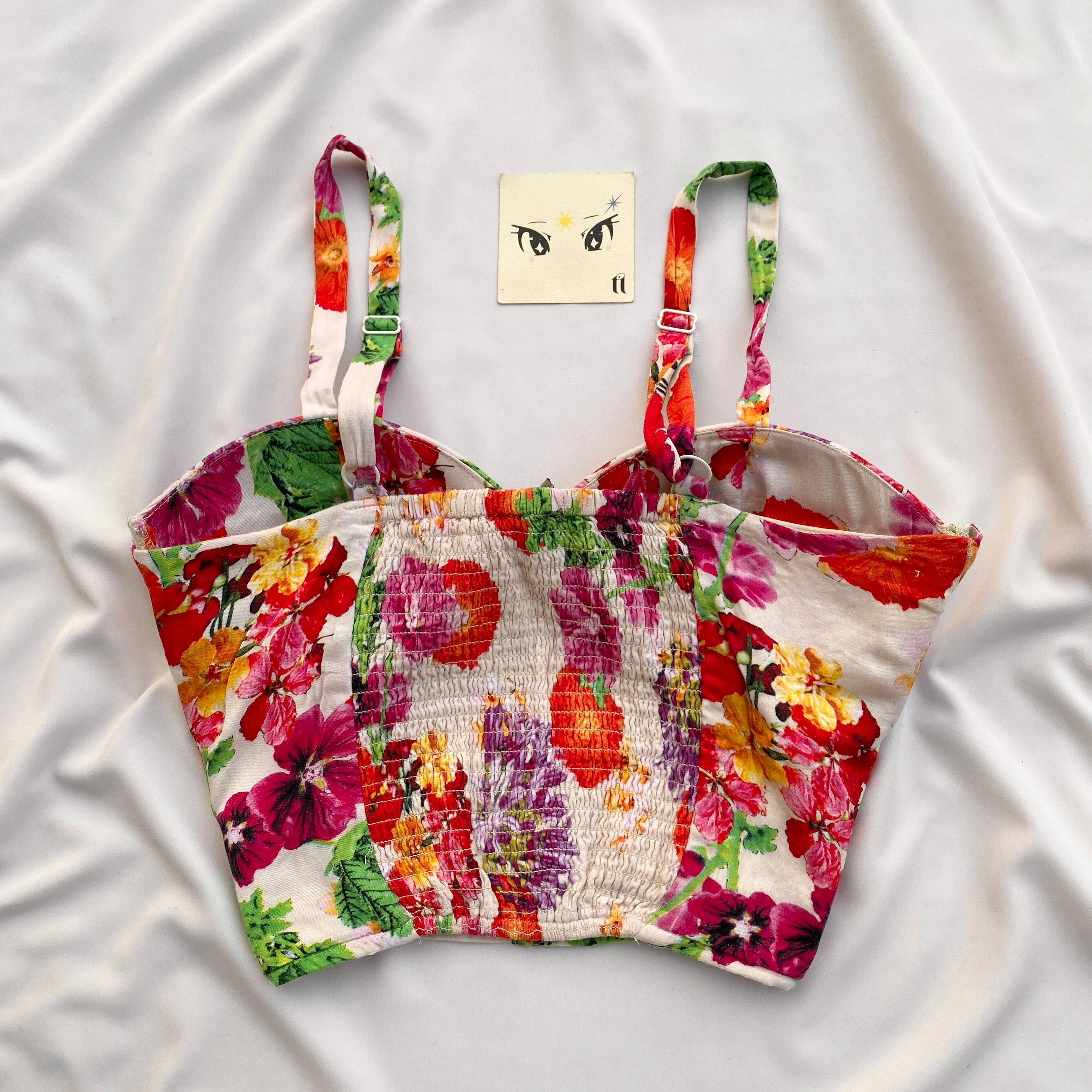 FLORAL BUSTIER TOP ((Bust : 34-36, Upper Waist : 28-34))