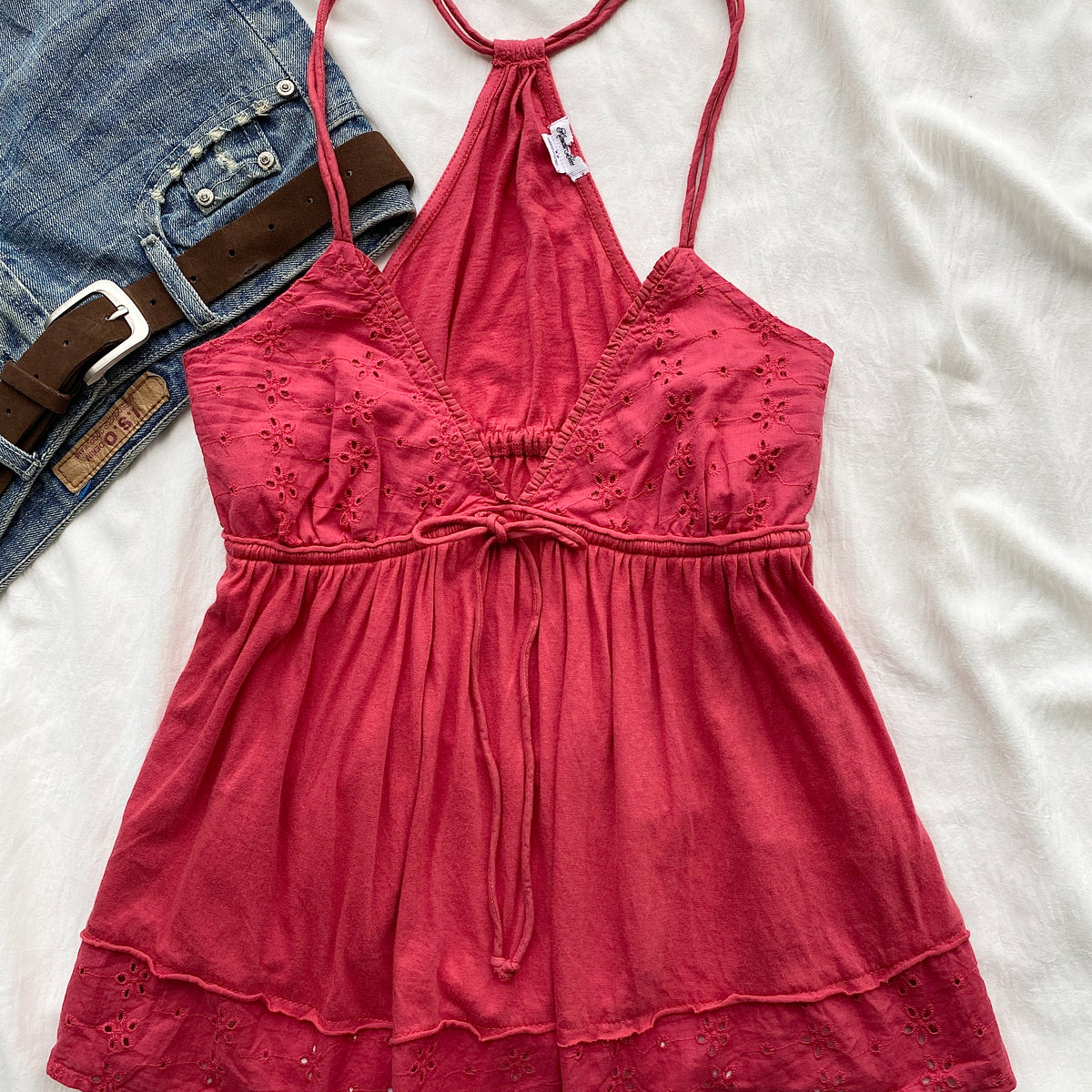 RED BABYDOLL TOP FROM URBAN OUTFITTERS (Bust : 32-34, Upper Waist : 26-32)