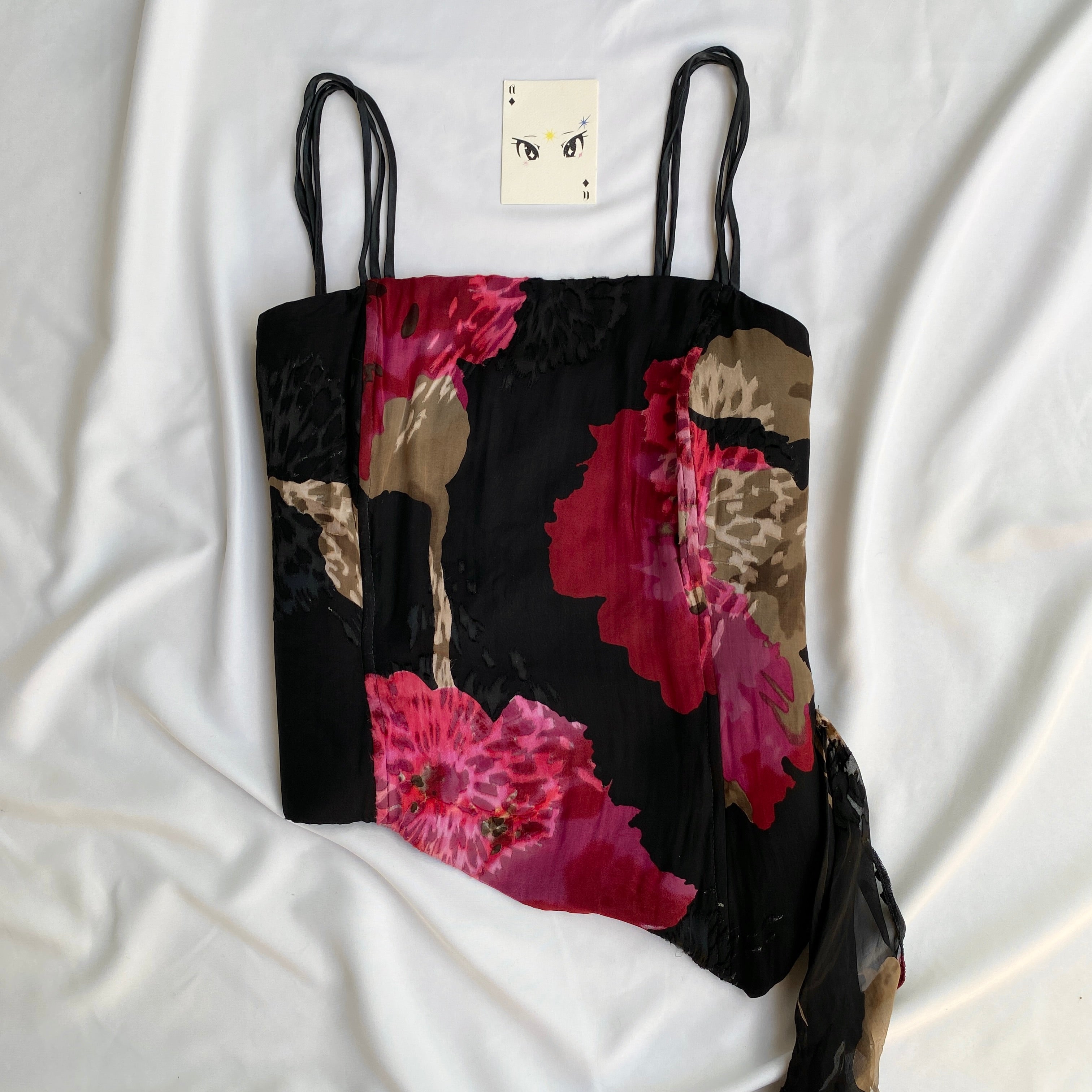 FLORAL ASYMMETRIC CORSET (Bust : 36-38, Upper Waist : 34-36)