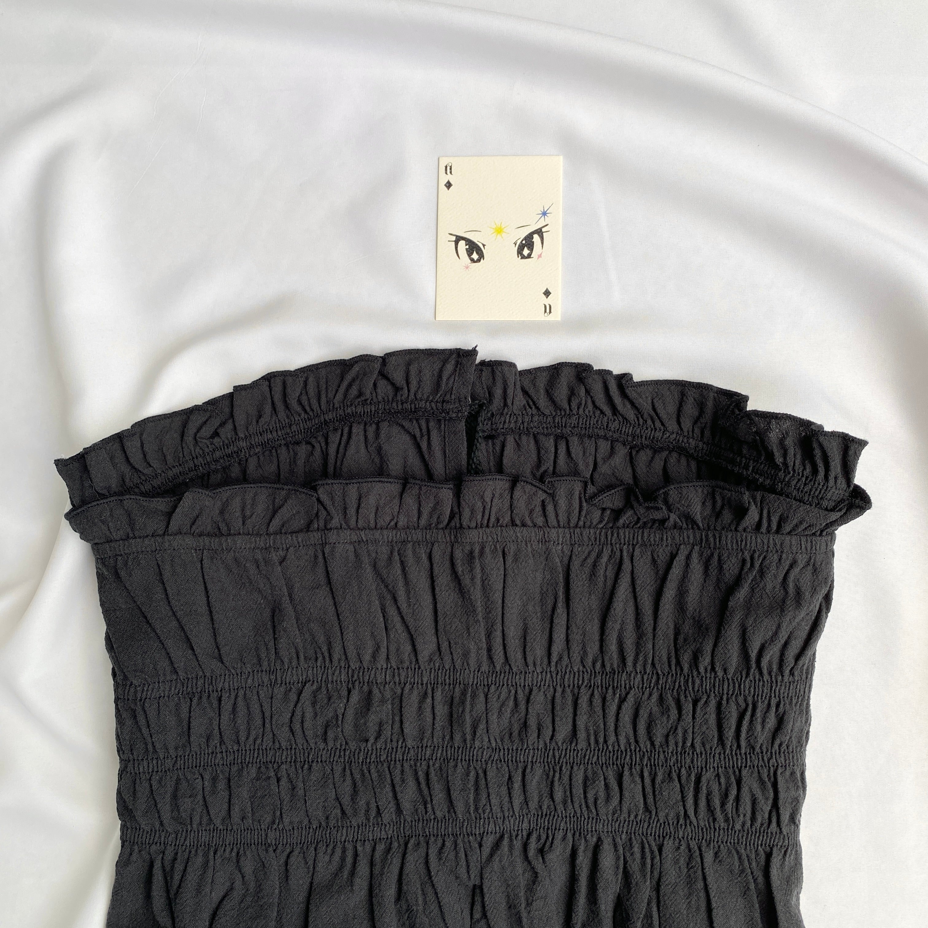 BLACK RUCHED TOP (Bust : 34-38, Upper Waist : 30-34)