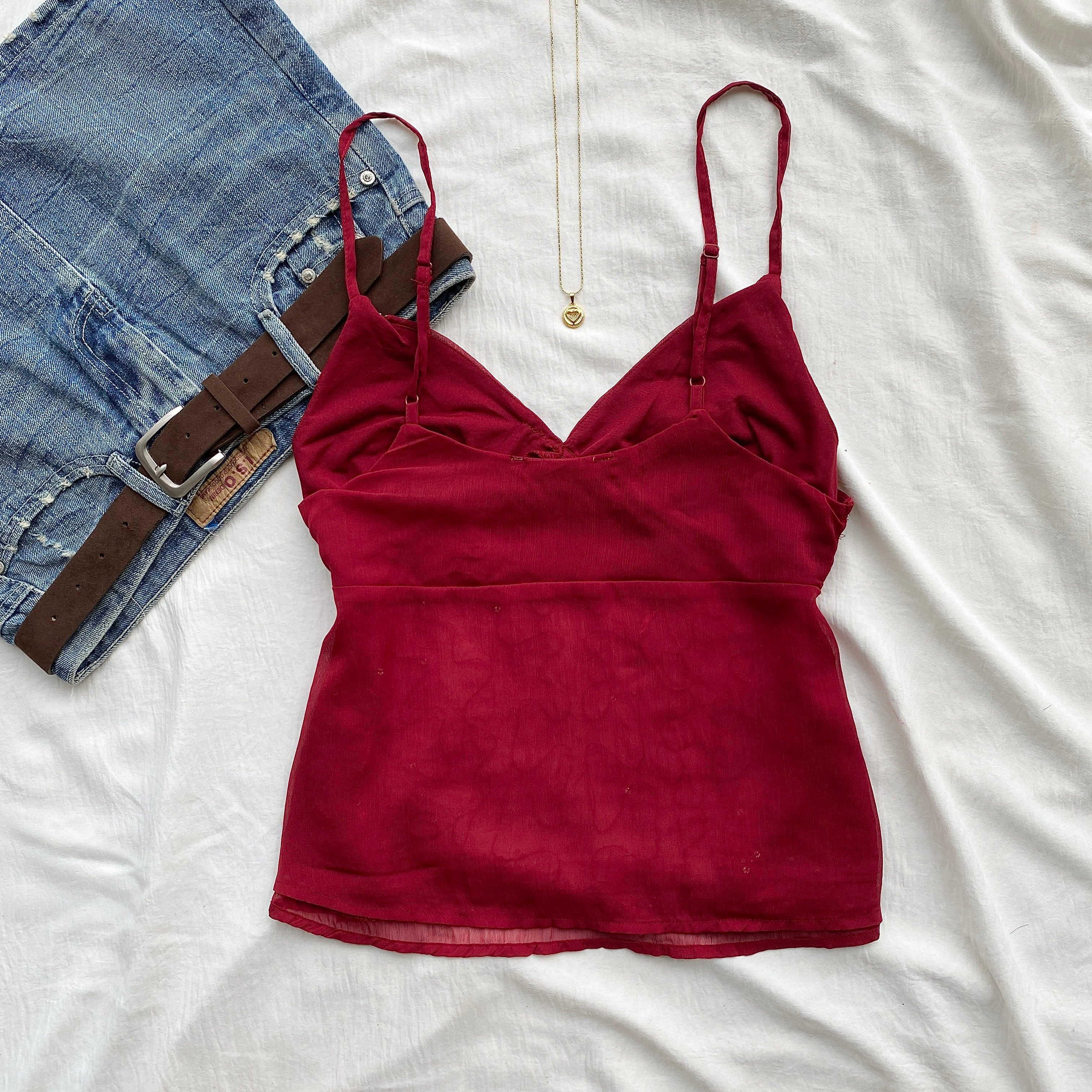 RED EMBELLISHED TOP (Two sizes available)