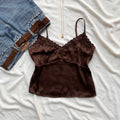 BROWN SATIN CAMI TOP (Bust : 34-36, Upper Waist : 28-34)