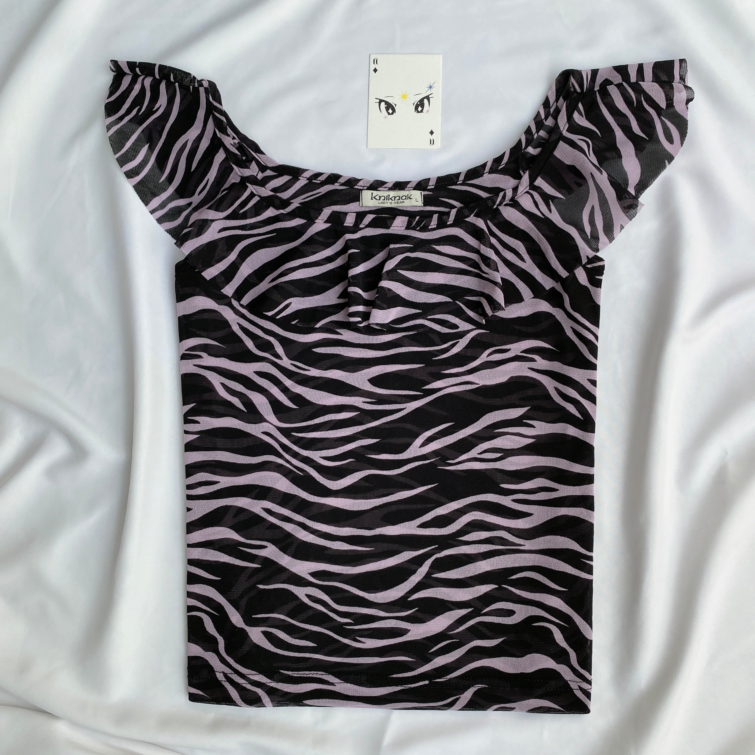 ZEBRA PRINT OFF SHOULDER TOP (Bust : 34-36, Upper Waist : 30-36)