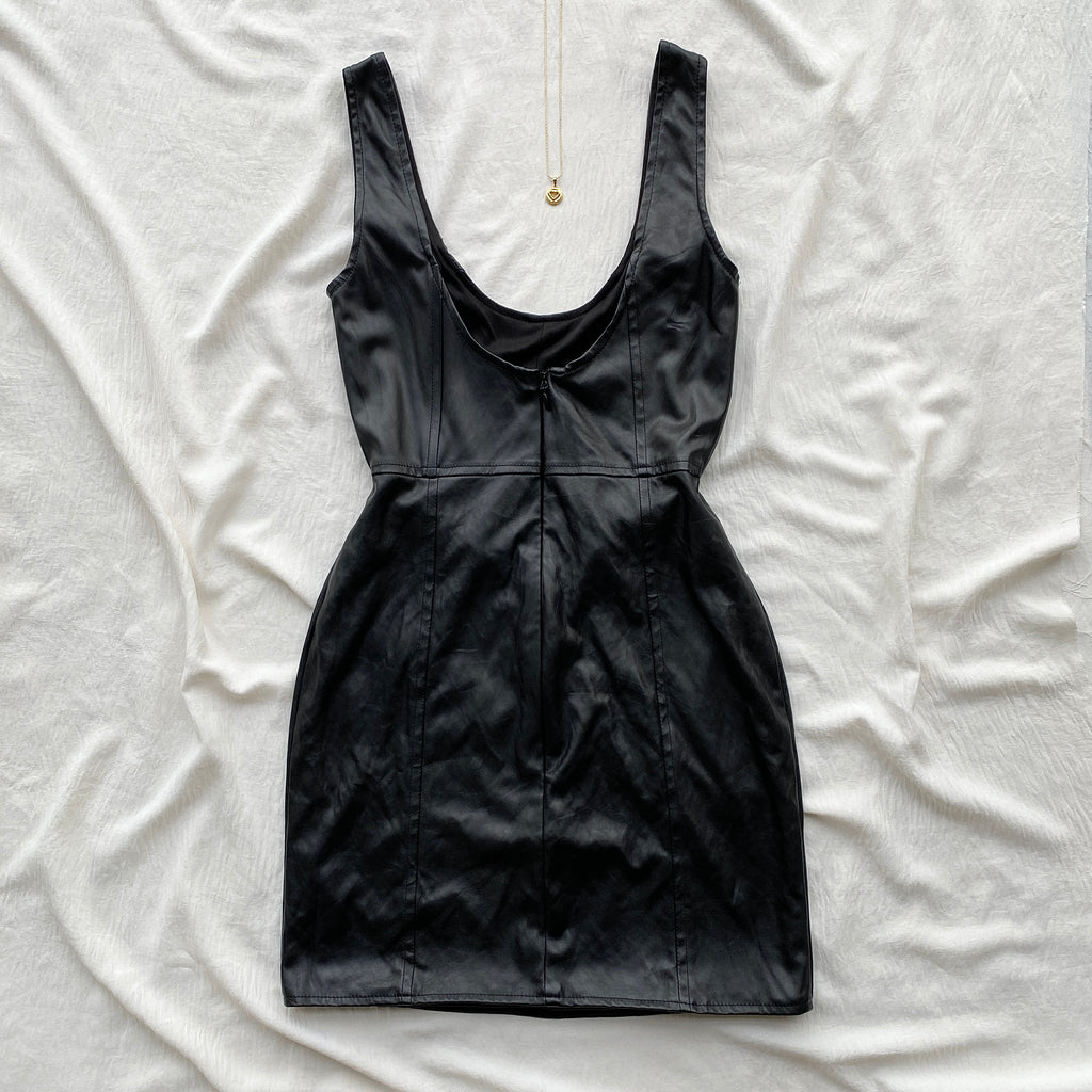 FAUX LEATHER CORSET DRESS (Bust : 30-34, Upper Waist : 24-28)