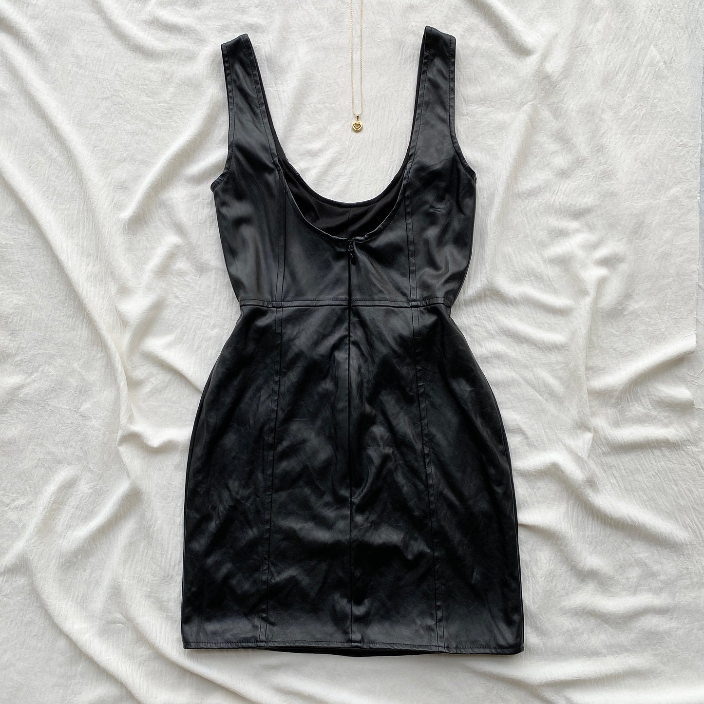 FAUX LEATHER CORSET DRESS (Bust : 30-34, Upper Waist : 24-28)