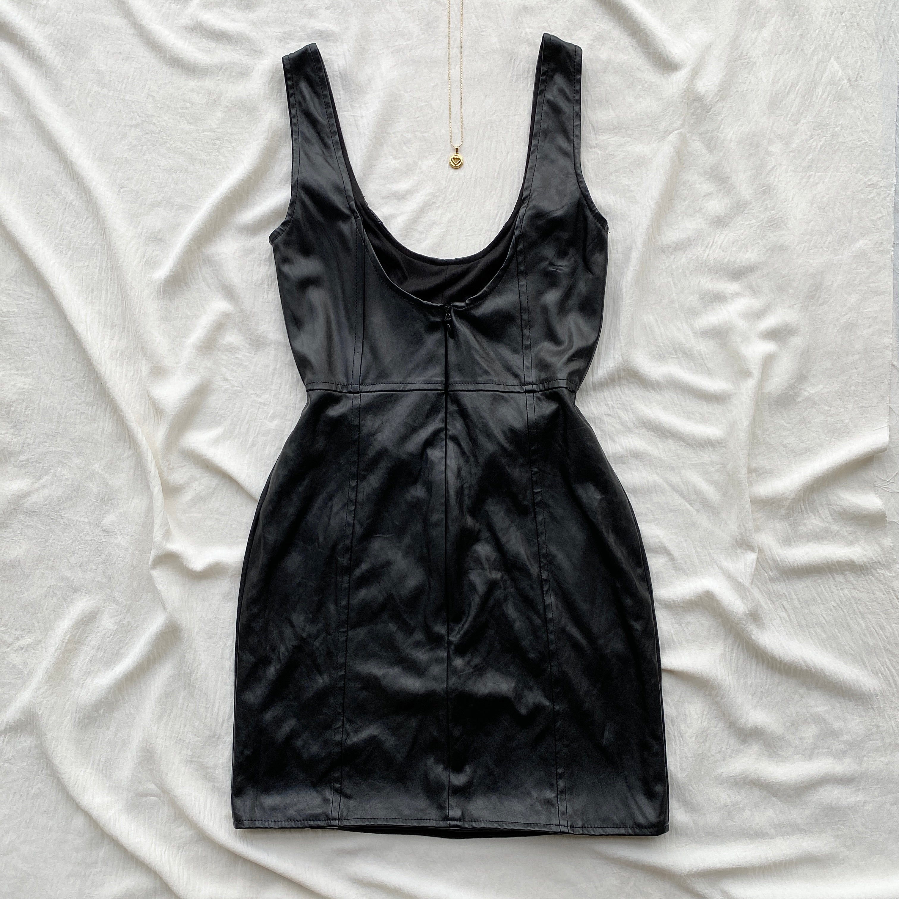 FAUX LEATHER CORSET DRESS (Bust : 30-34, Upper Waist : 24-28)
