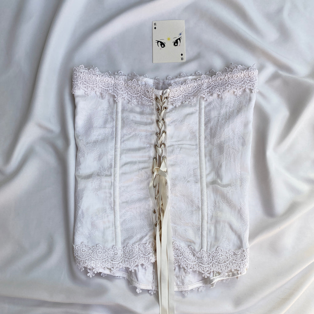 WHITE CORSET (Bust : 34-38, Upper Waist : 32-36)