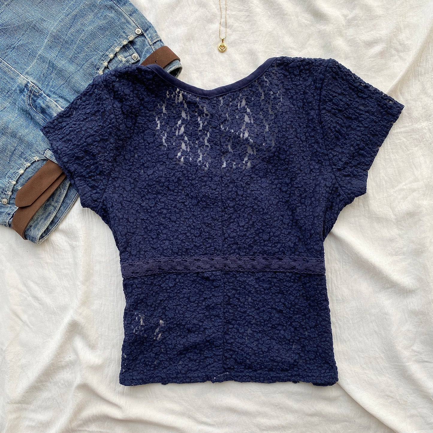 BLUE LACE TOP FROM FREE PEOPLE (Two sizes)
