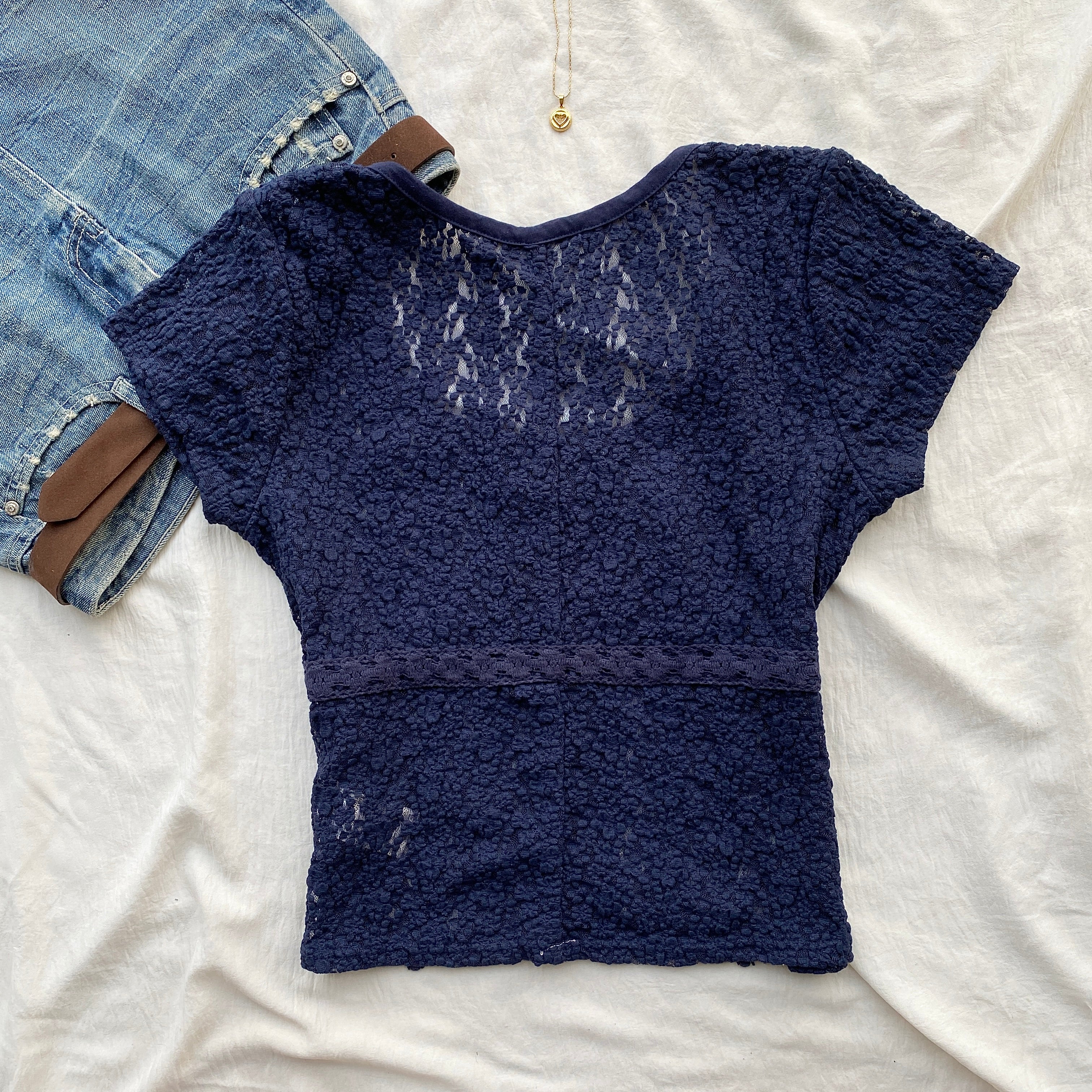 BLUE LACE TOP FROM FREE PEOPLE (Two sizes)