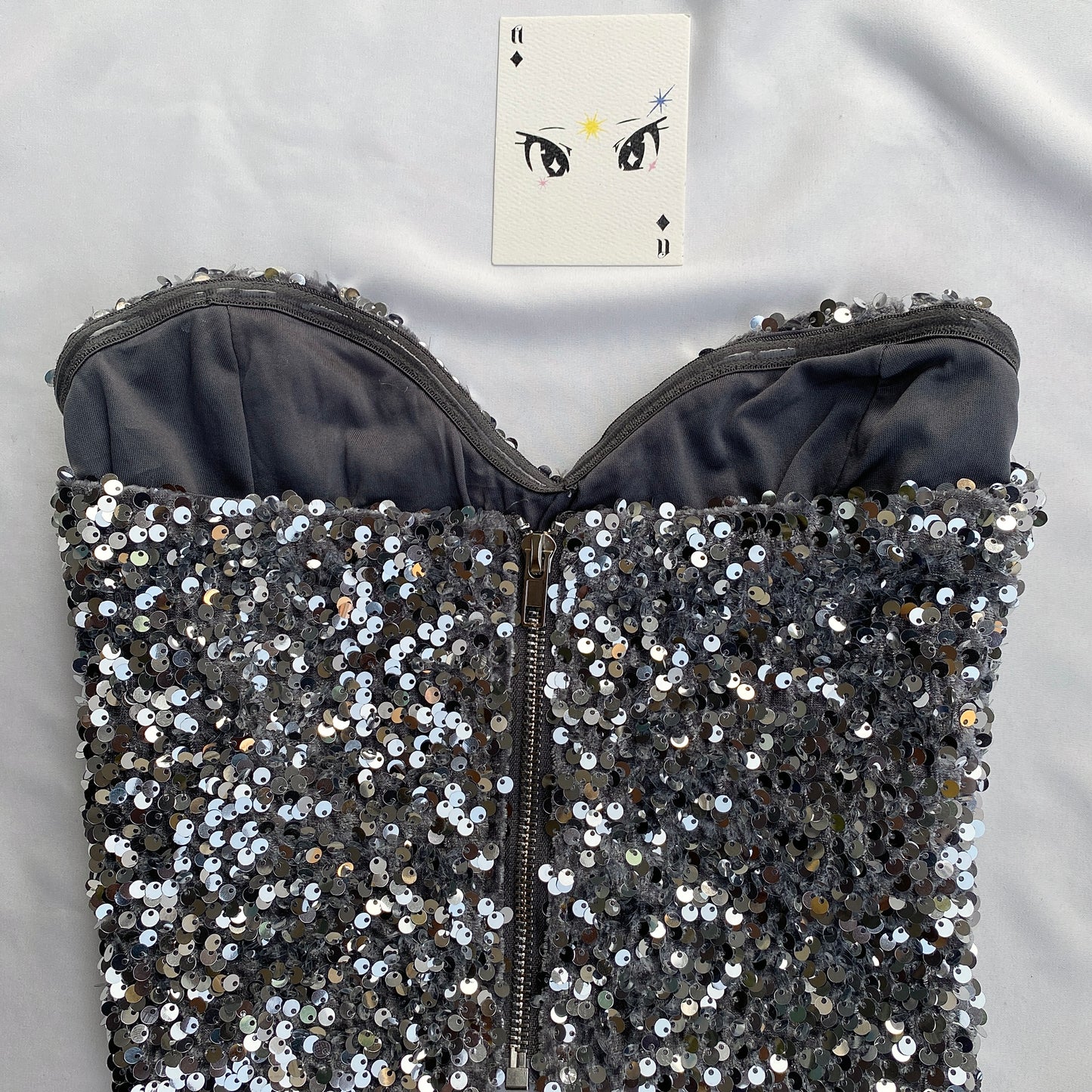 GREY SEQUINNED TOP (Bust : 30-34, Upper Waist : 24-28)