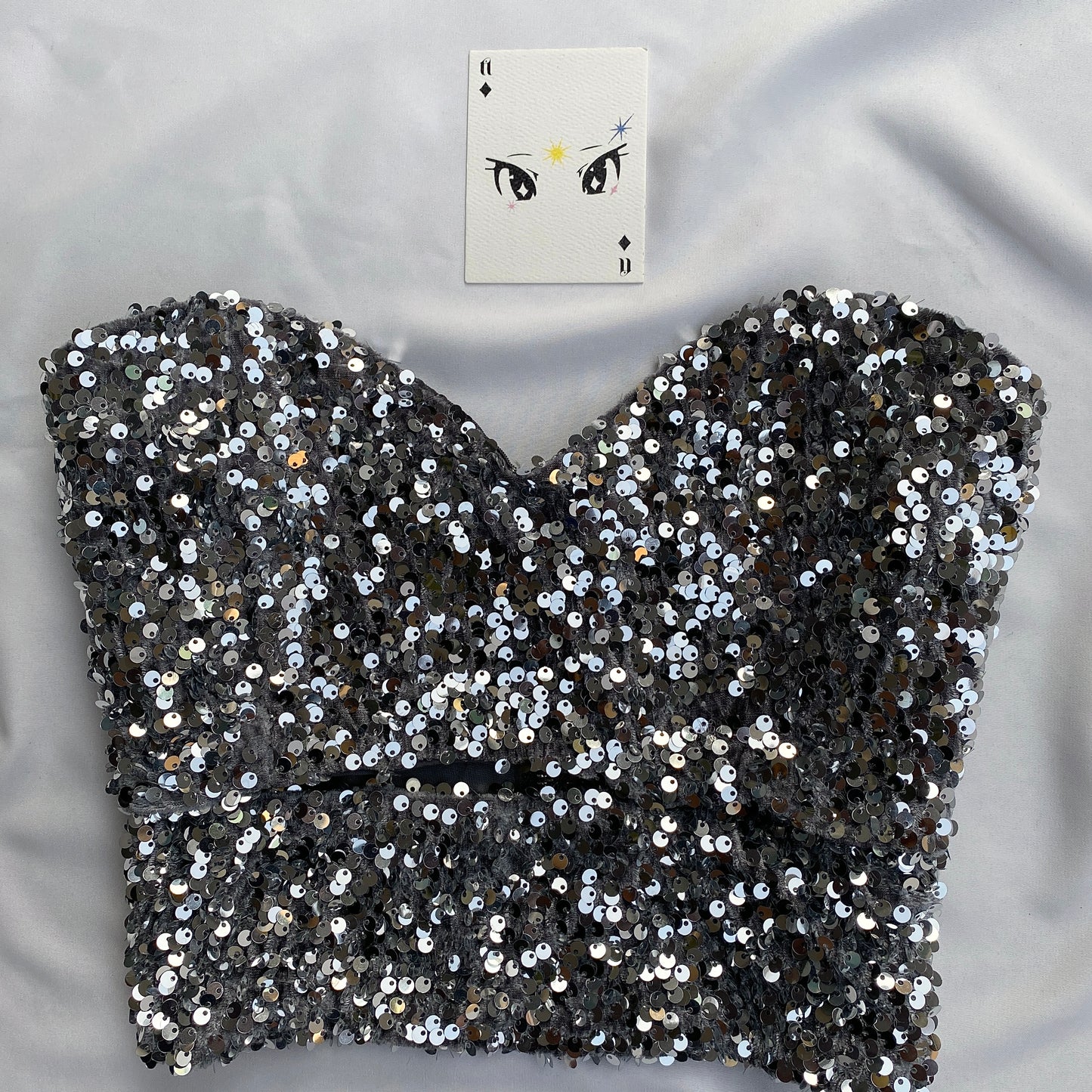 GREY SEQUINNED TOP (Bust : 30-34, Upper Waist : 24-28)