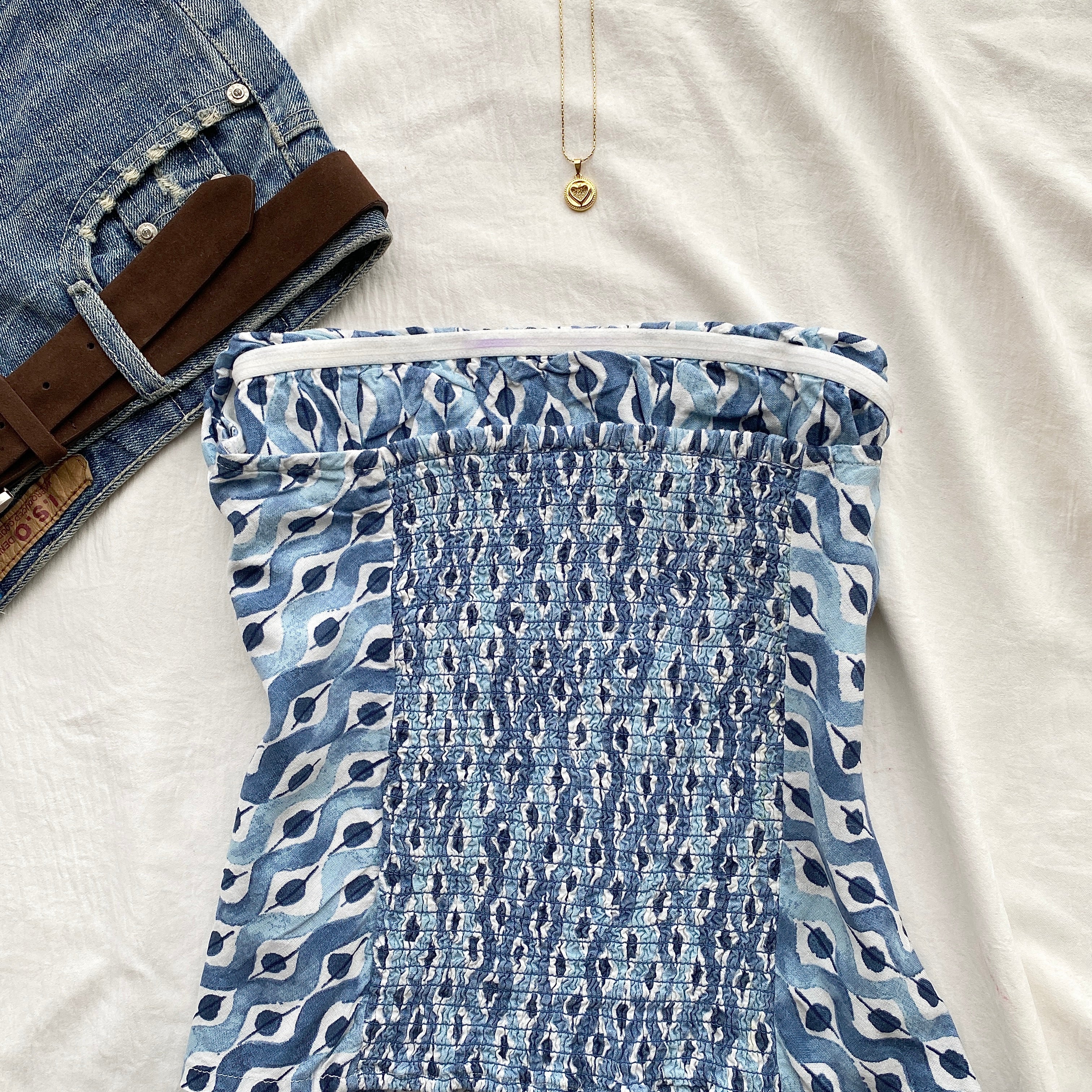 BLUE ASYMMETRIC TOP (Bust : 30-34, Upper Waist : 26-32)
